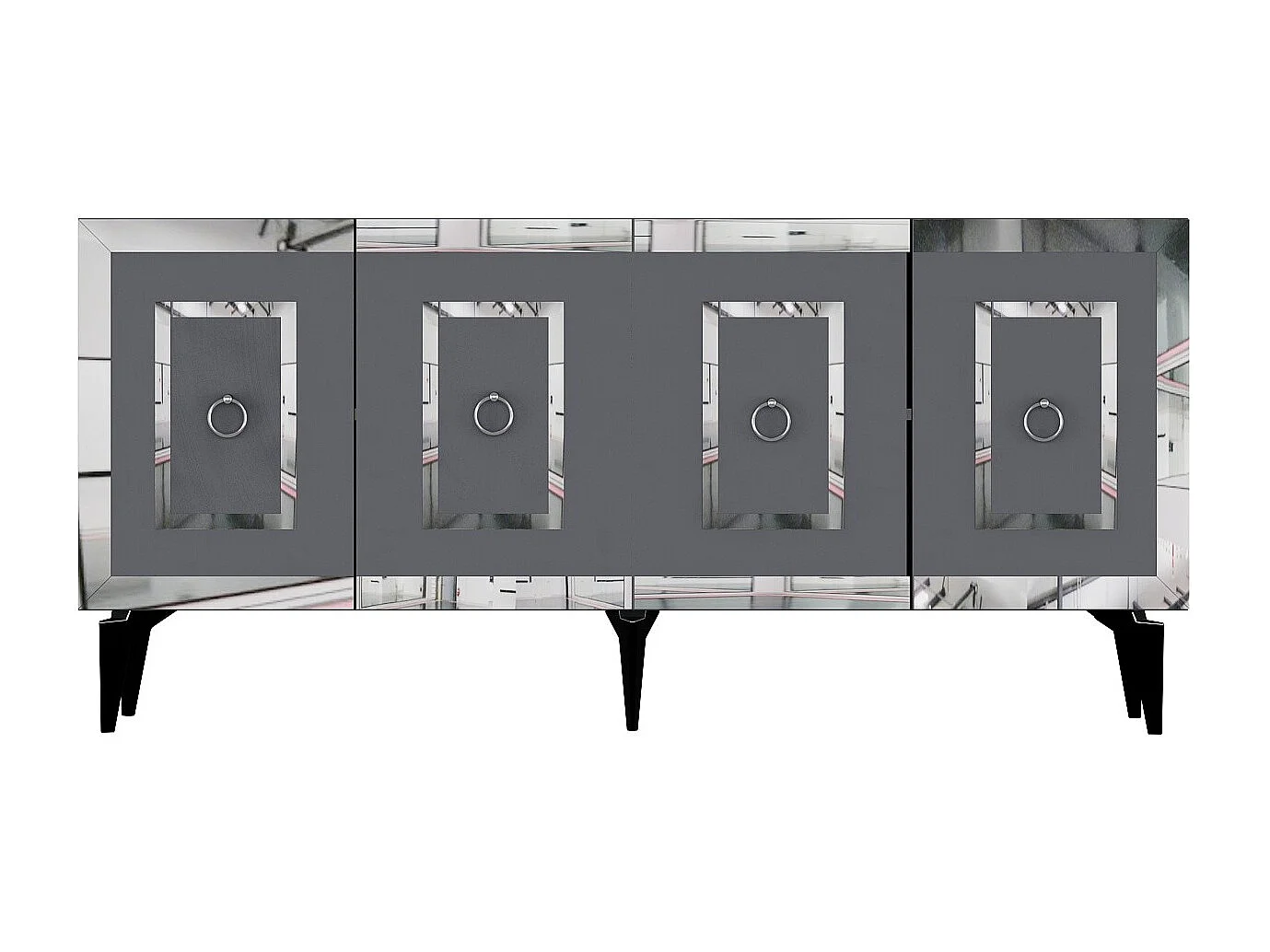 Aparador Karya Antracita Plata 150x79x40 cm