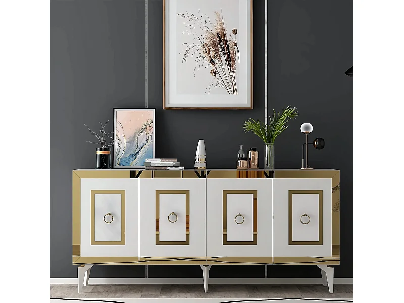 Aparador Karya Blanco dorado150x79x40 cm