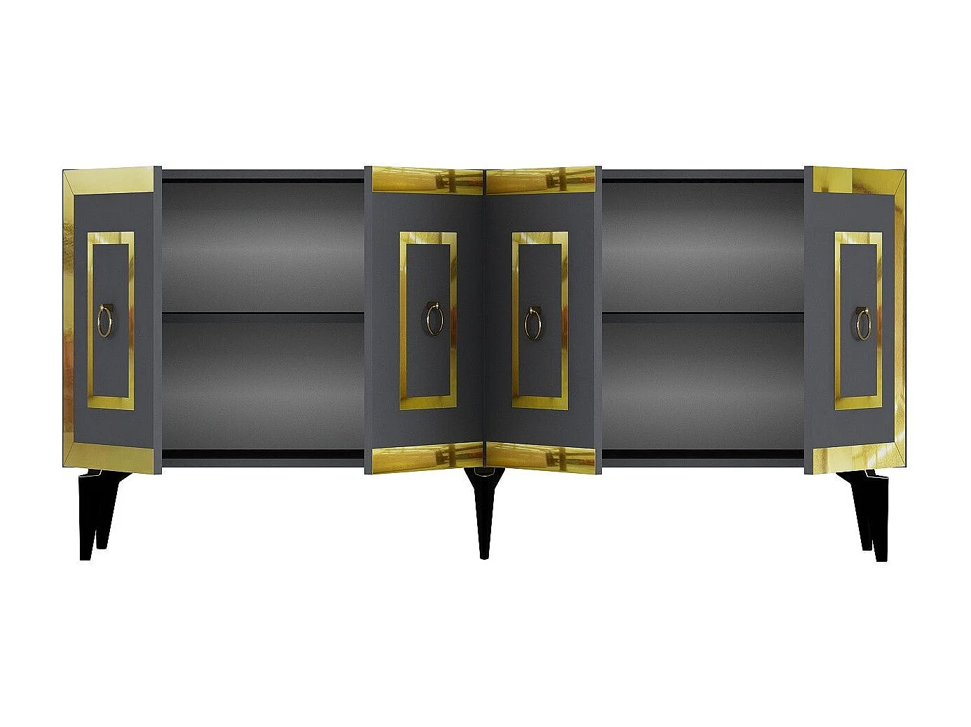 Aparador Karya Antracita dorado150x79x40 cm