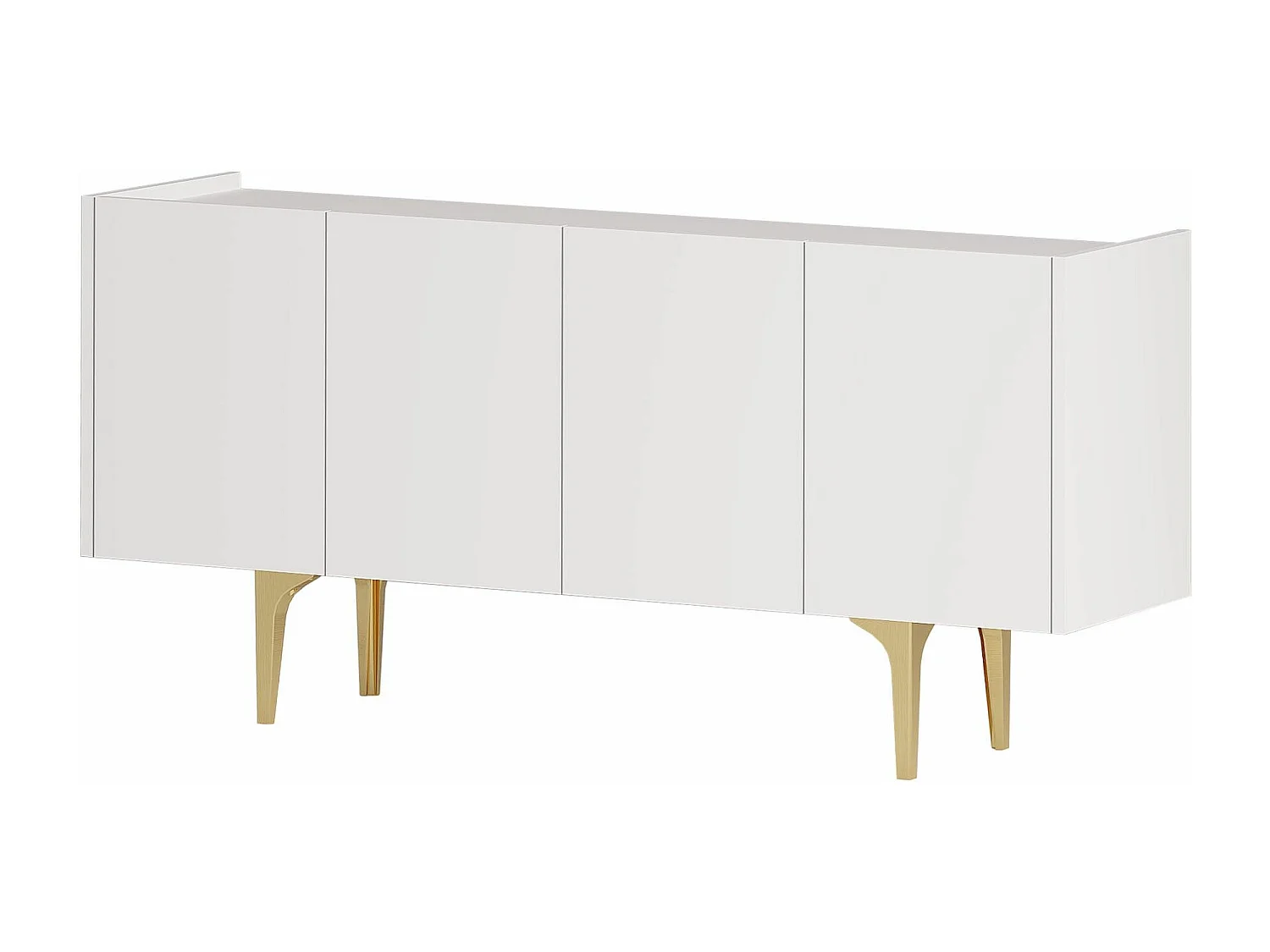 Aparador – 150 cm x 75 cm x 40 cm – Branco e Dourado – 100% Melamina Revestida