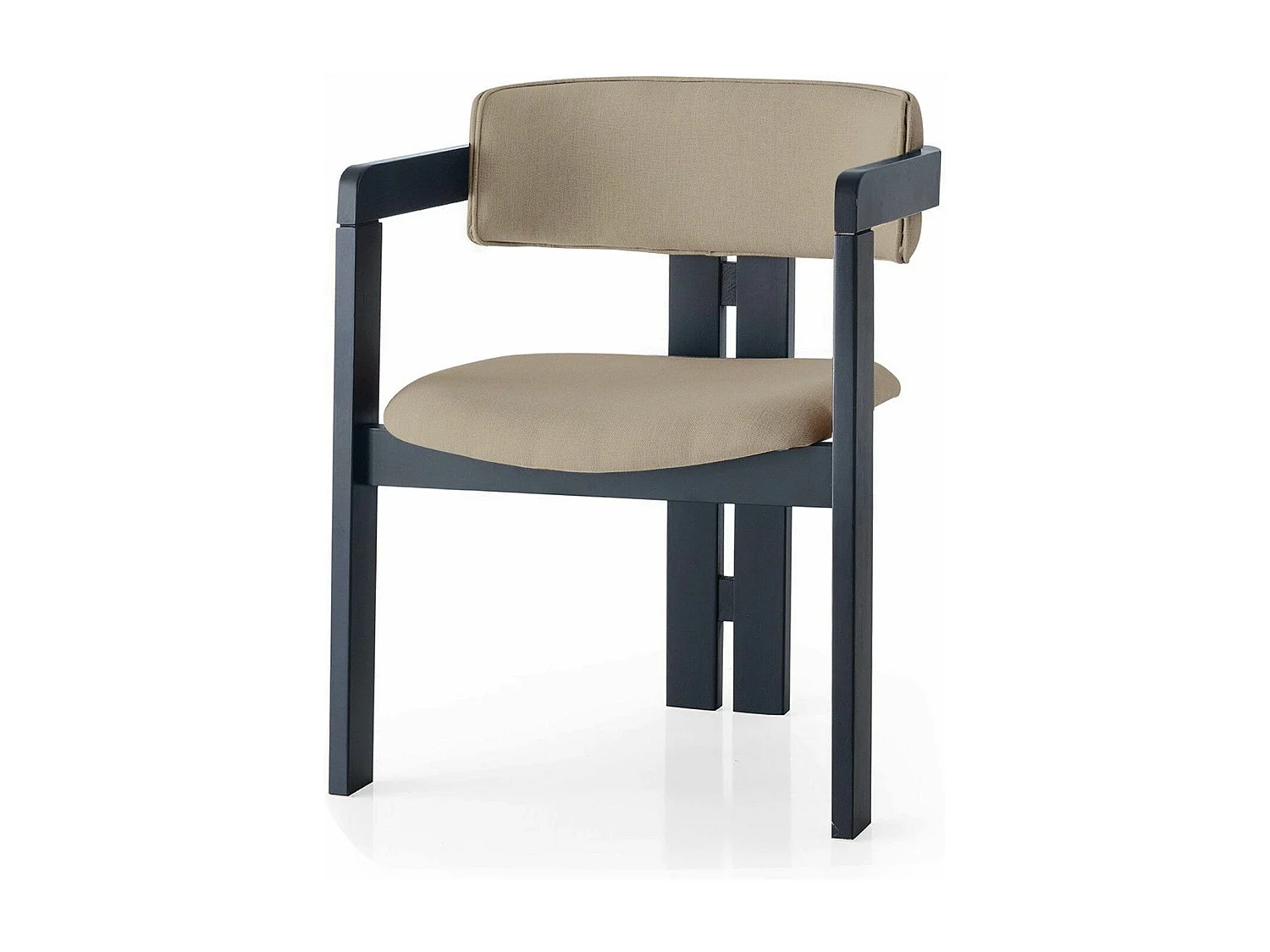 Chaise style vintage moderne Vladmir Lin Taupe et Bois massif Noir