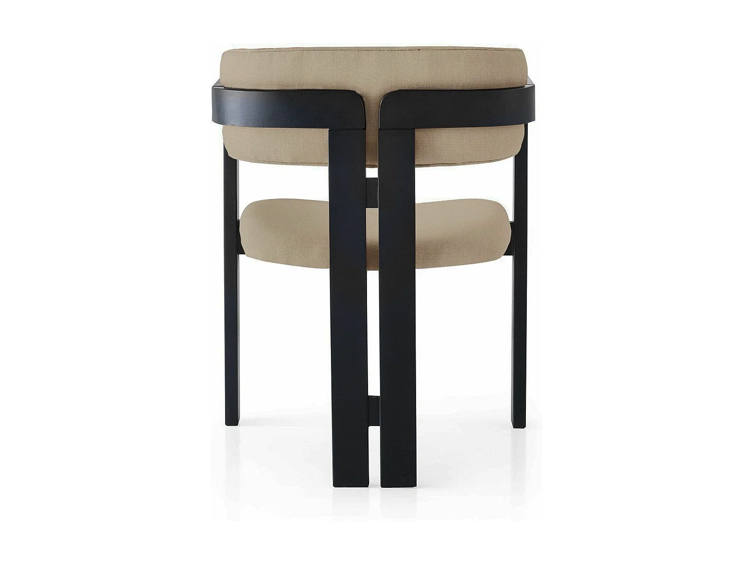 Chaise style vintage moderne Vladmir Lin Taupe et Bois massif Noir