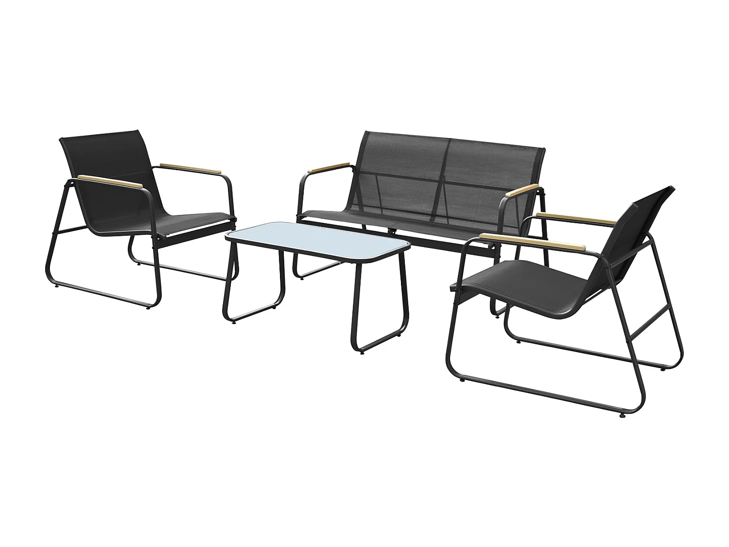 Aluminium tuinset 4 zits antraciet TENERIFE