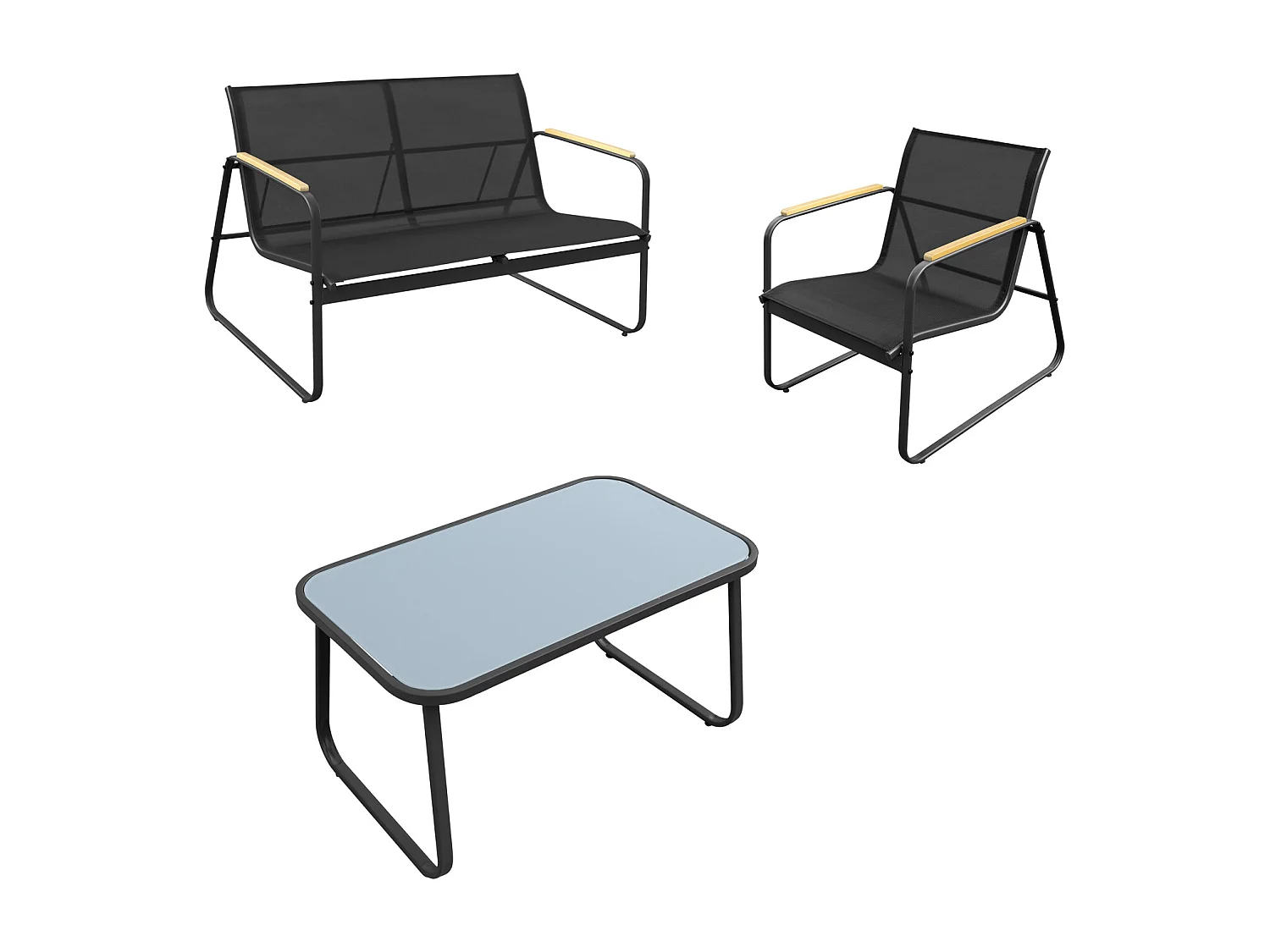 Aluminium tuinset 4 zits antraciet TENERIFE