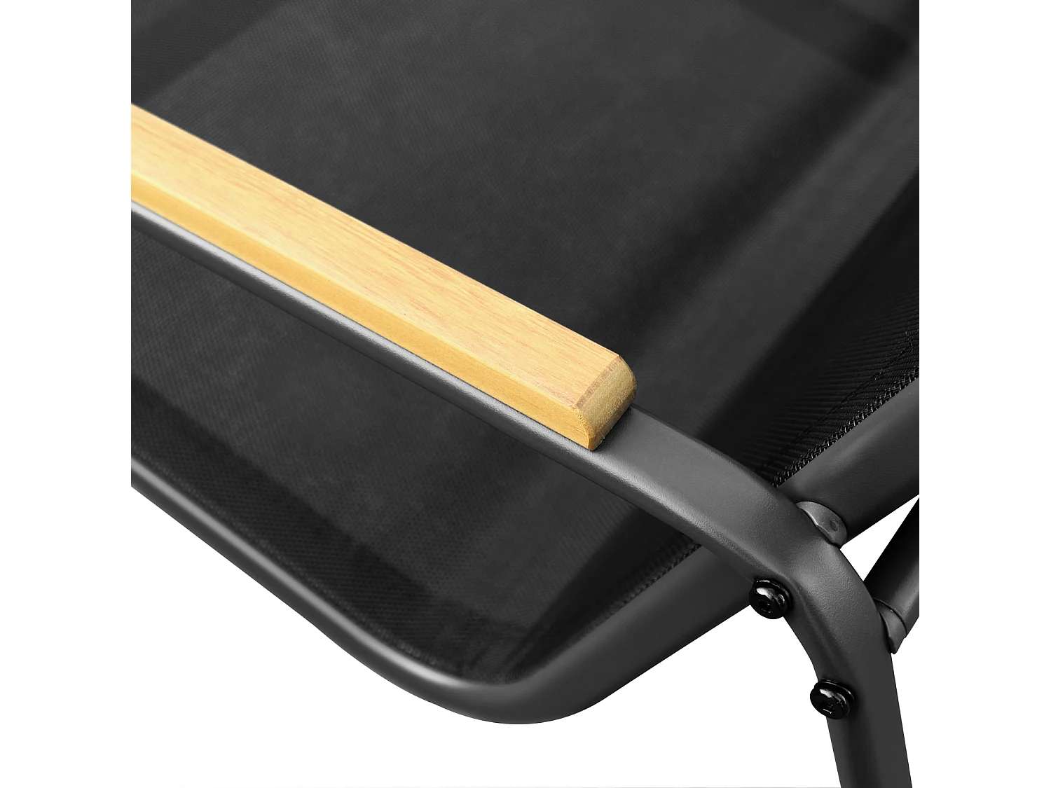 Salon de jardin en textilène 4 places noir TENERIFE - HAPPY GARDEN