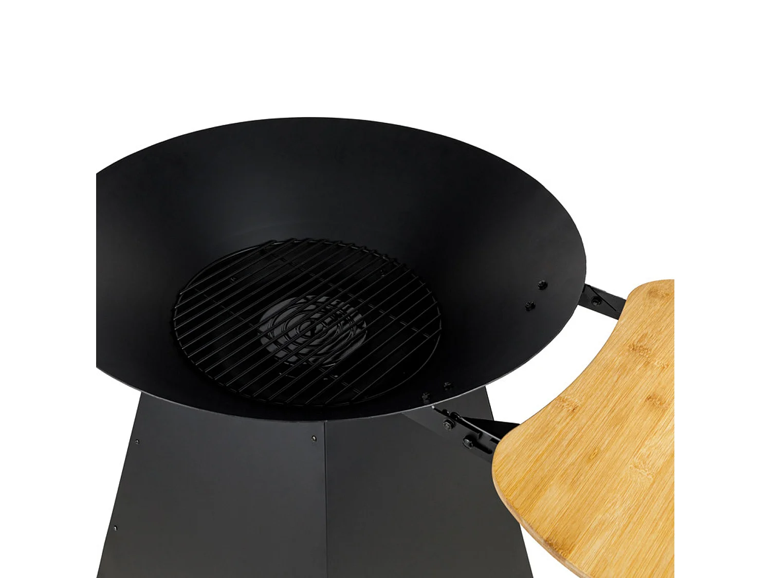 Braseiro de carvão vegetal com placa de ferro fundido esmaltado