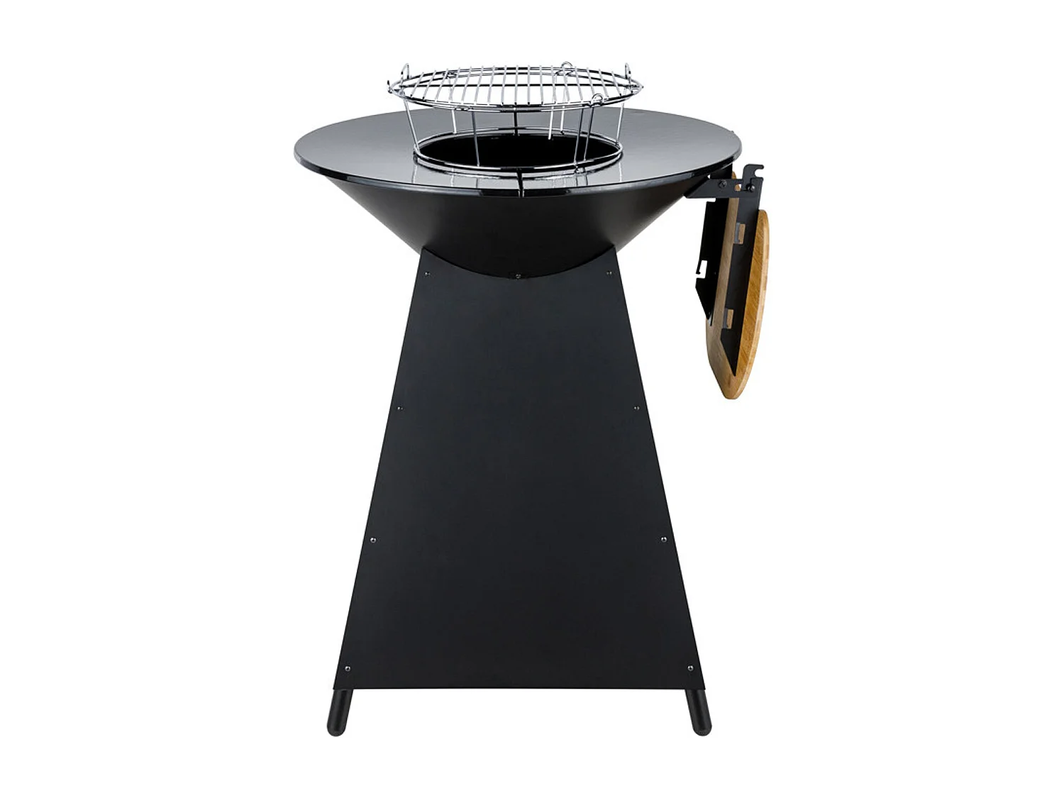 Houtskoolvuur met geëmailleerde gietijzeren kookplaat
