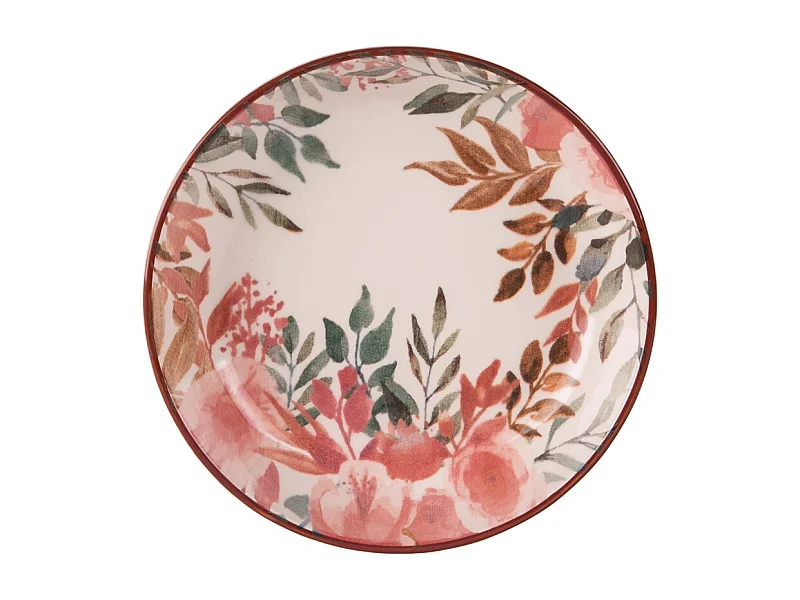 Assiette creuse Pink Flor 19 cm (lot de 6)