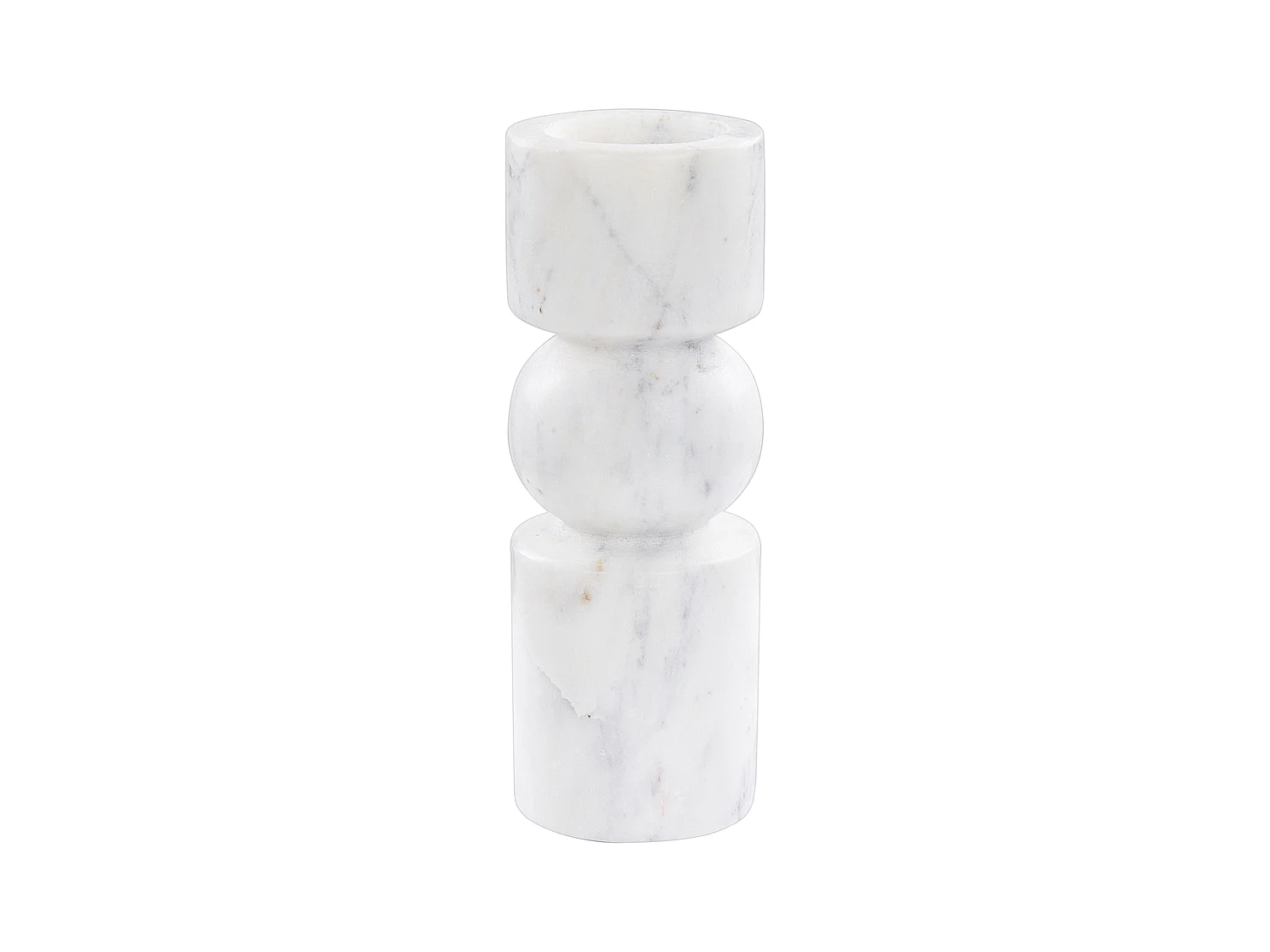 Bougeoir IOANNINA Pierre 20 cm Blanc