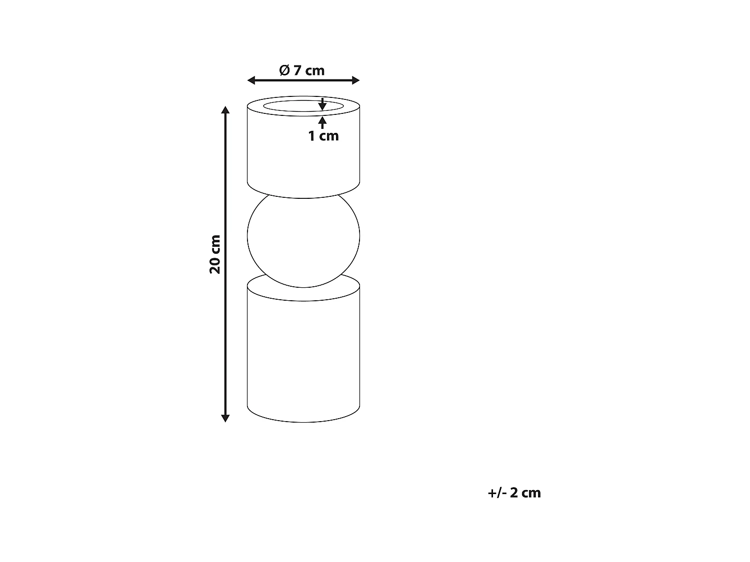 Bougeoir IOANNINA Pierre 20 cm Blanc