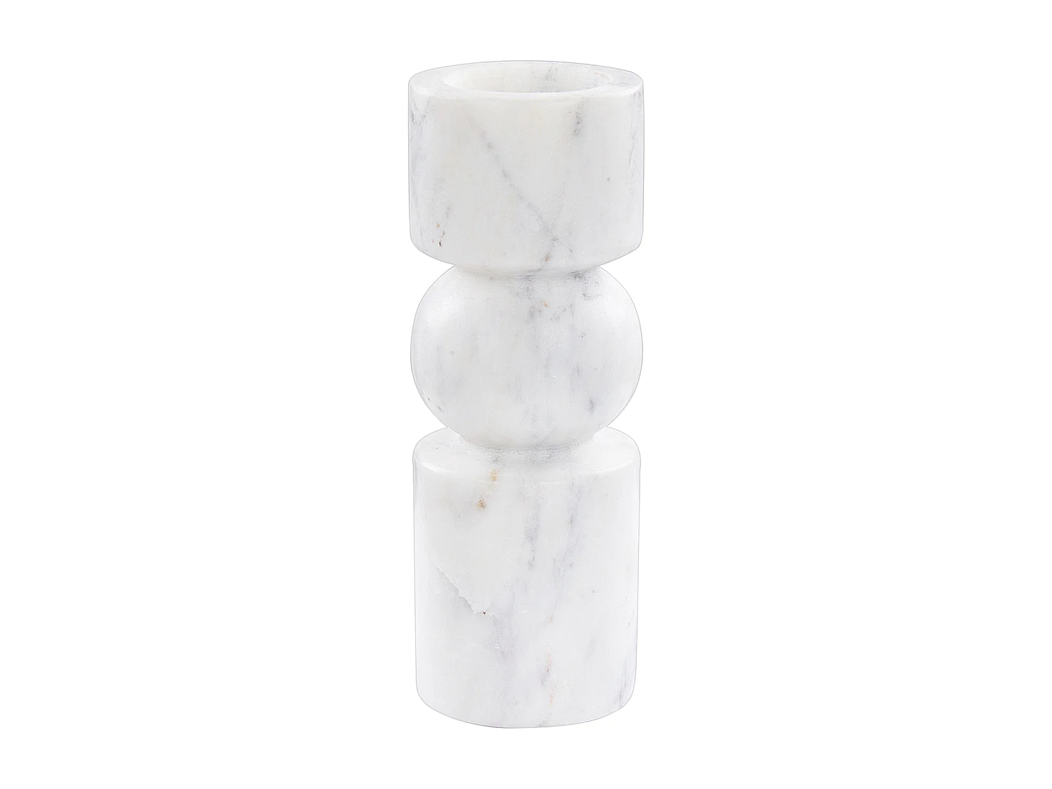 Bougeoir IOANNINA Pierre 20 cm Blanc