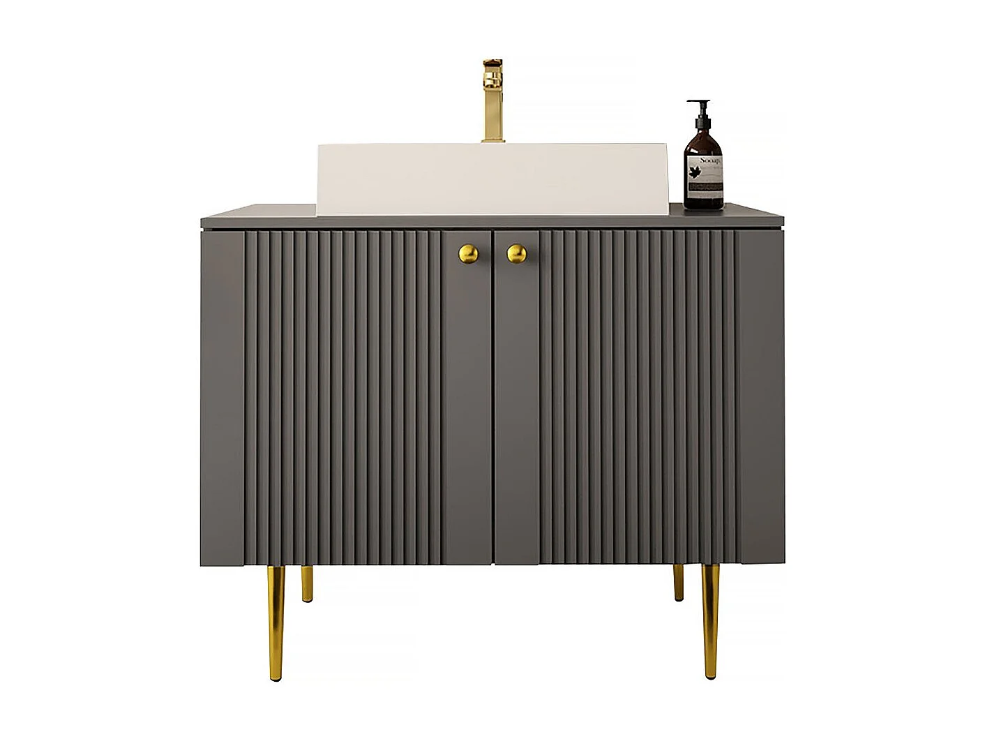 Meuble de salle de bain "Abires" 90 x 46 x 74 cm - Gris