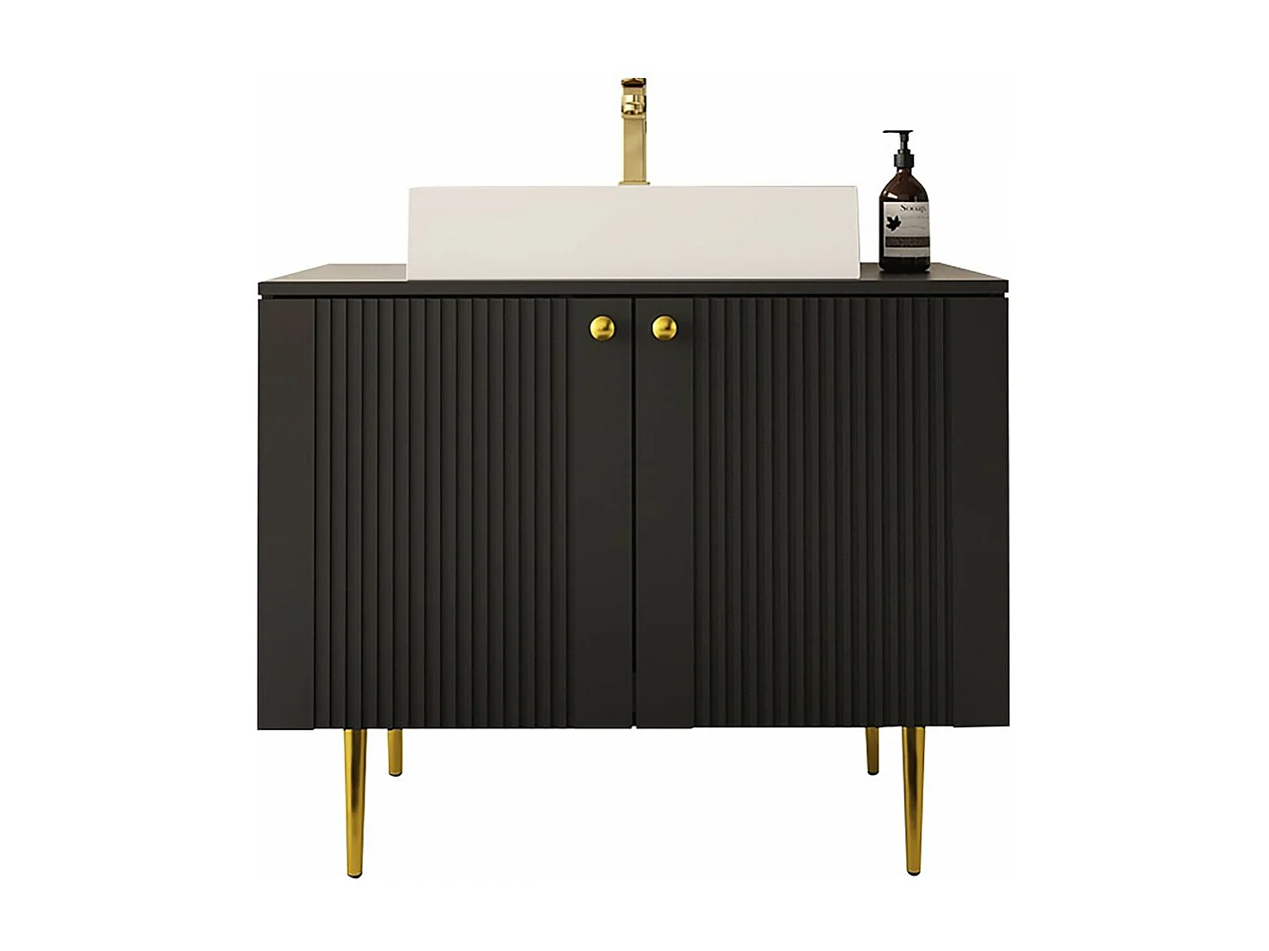 Meuble de salle de bain "Abires" - 90 x 46 x 74 cm - Noir