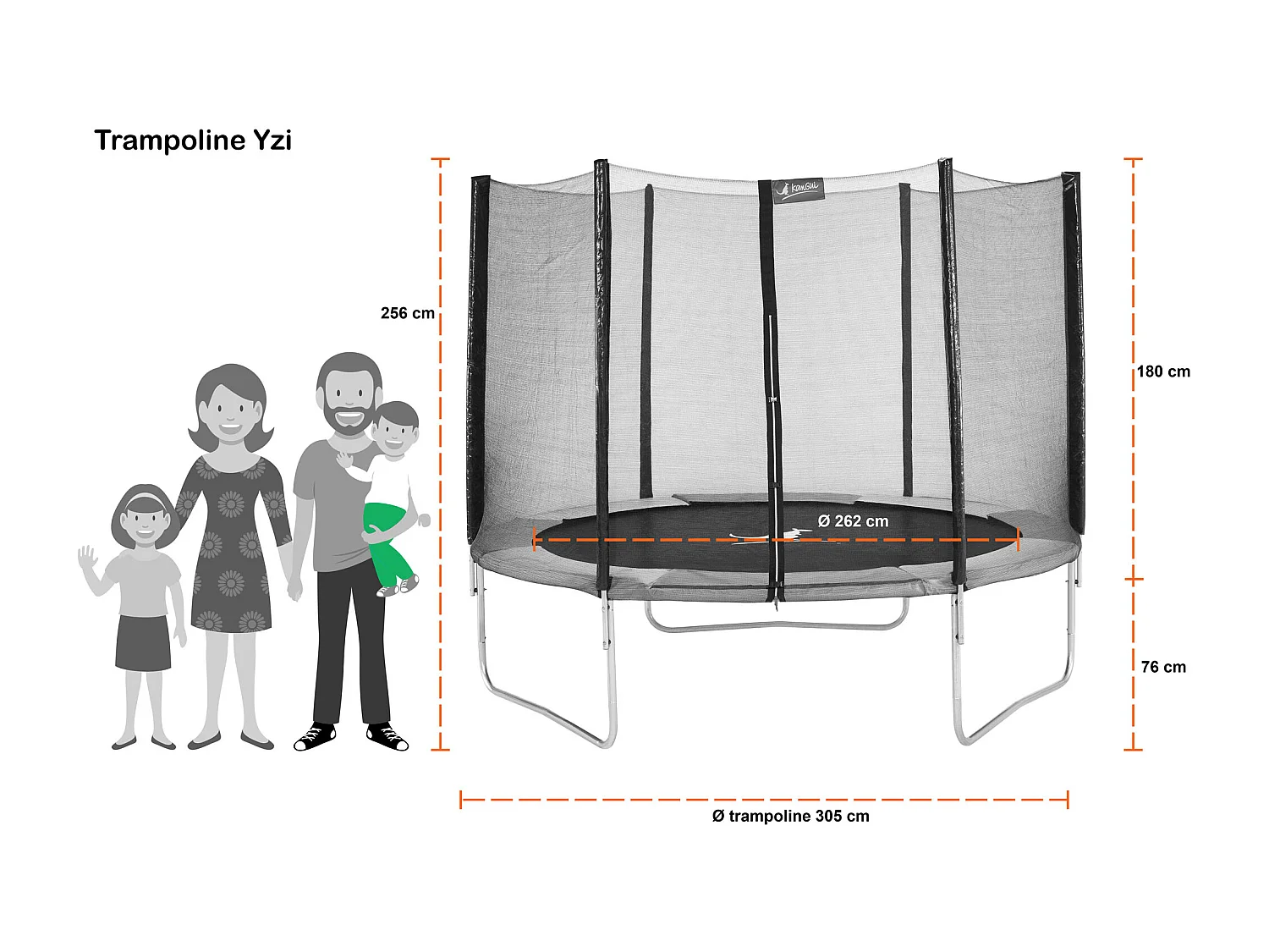 Trampoline rond Bleu Ø300cm avec filet de protection