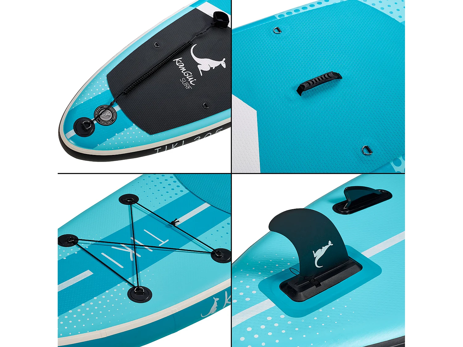 Kangui - Stand up Paddle 305cm SUP gonflable + pagaie + sac à dos + pompe haute pression + leash + kit de réparation - TIKI