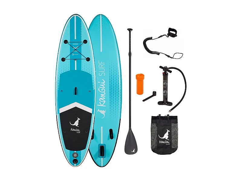 Kangui - Stand up Paddle 305cm SUP gonflable + pagaie + sac à dos + pompe haute pression + leash + kit de réparation - TIKI