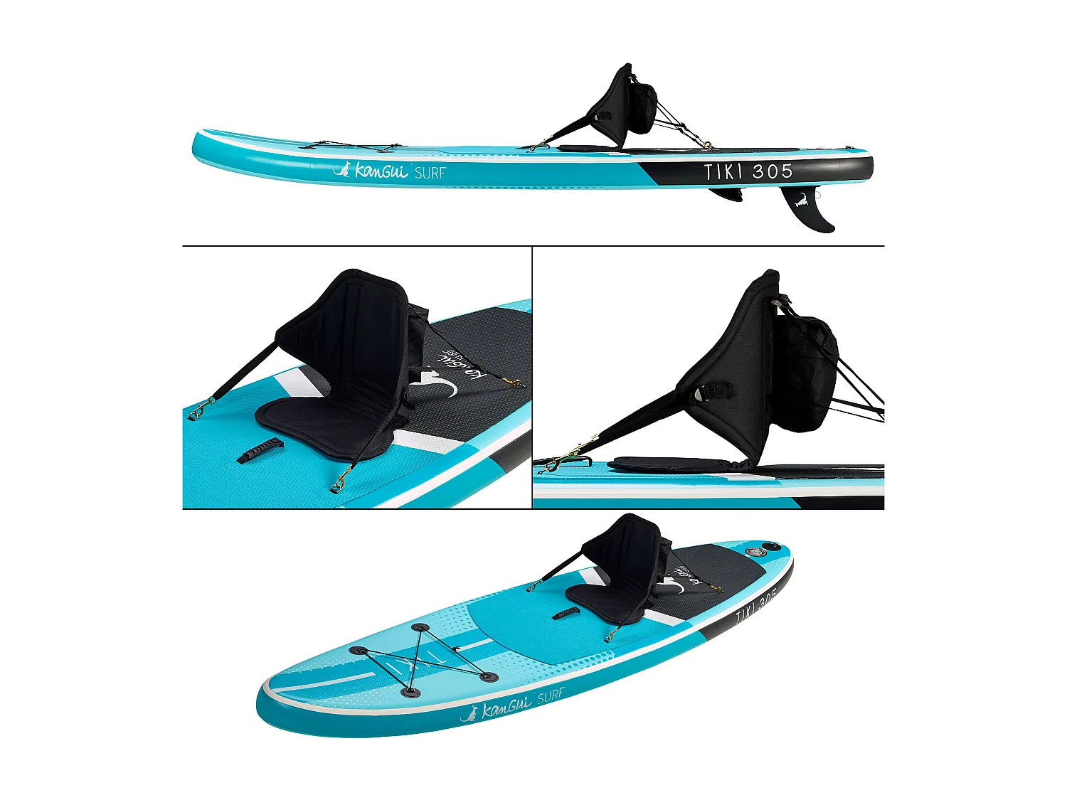 Kangui - Stand up paddle gonflable SUP avec siège kayak, 305cm - TIKI