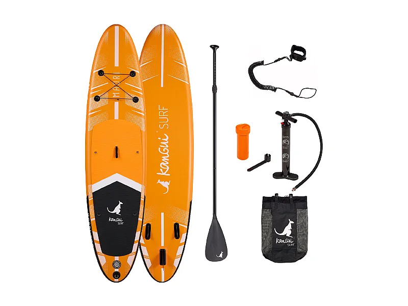 Kangui - Stand up Paddle 335cm SUP gonflable + pagaie + sac à dos + pompe haute pression + leash + kit de réparation- MAORI