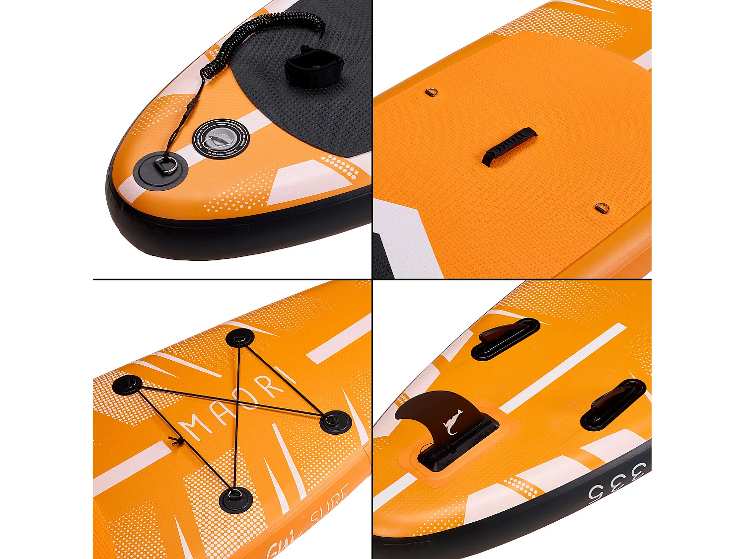 Kangui - Stand up Paddle 335cm SUP gonflable + pagaie + sac à dos + pompe haute pression + leash + kit de réparation- MAORI