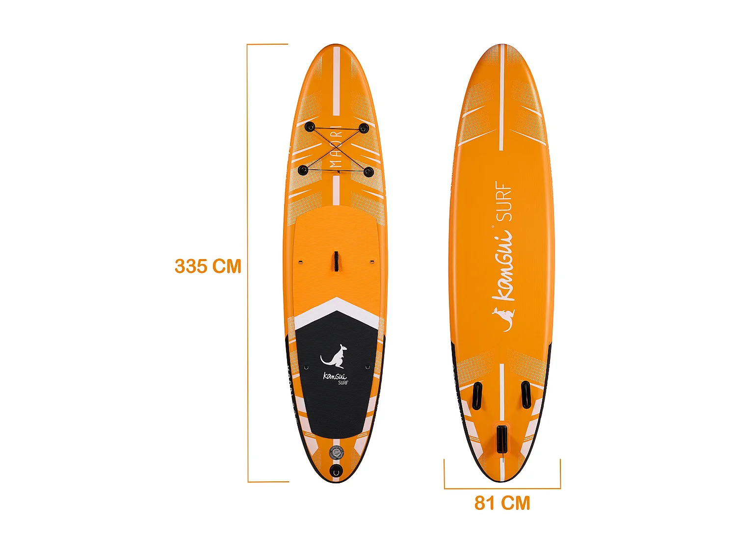 Kangui - Stand up Paddle 335cm SUP gonflable + pagaie + sac à dos + pompe haute pression + leash + kit de réparation- MAORI