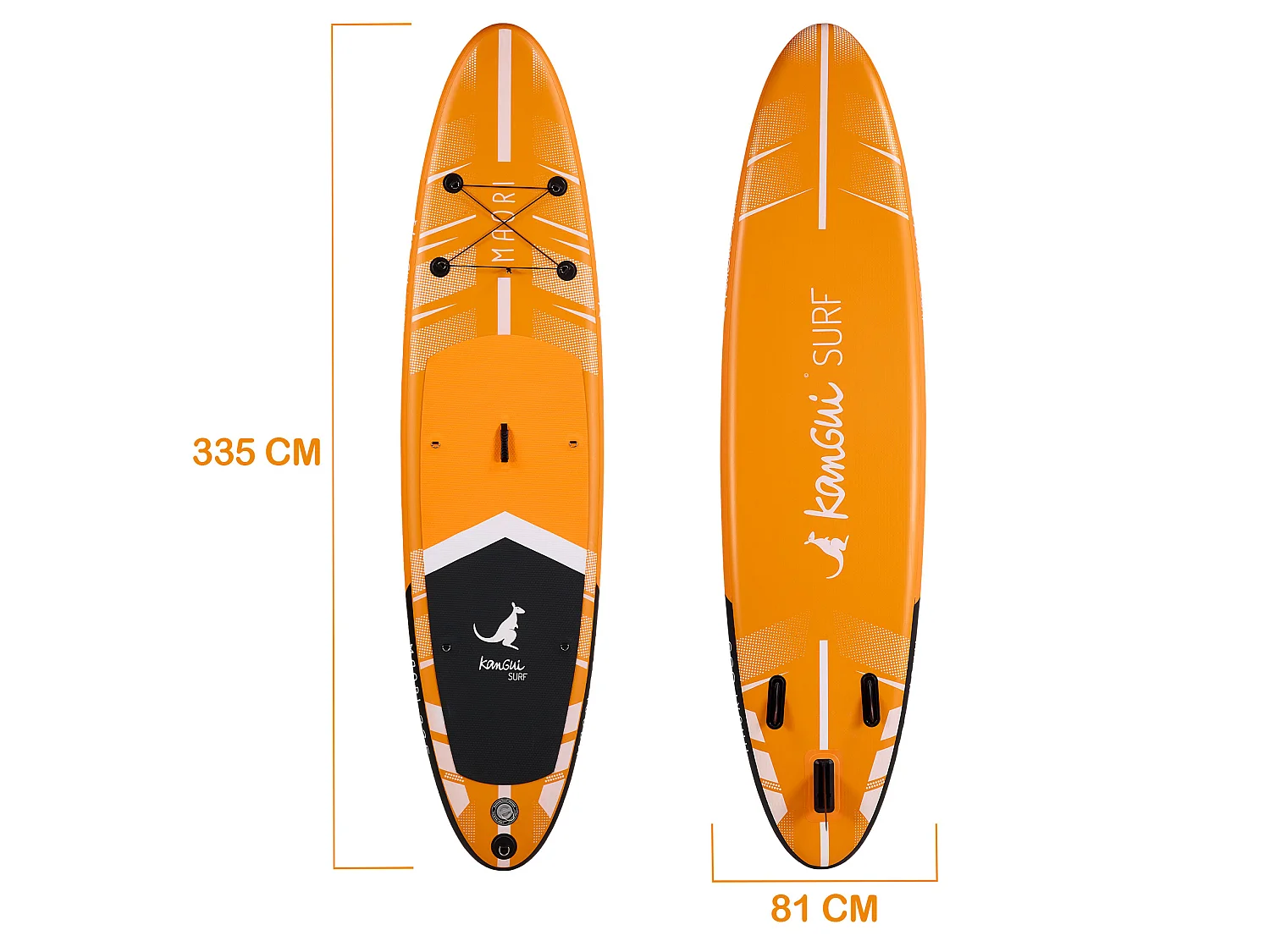 KANGUI Stand Up Paddle Gonflable 335 cm (11') - SUP avec pagaie réglable, sac à dos, pompe haute pression, leash et kit de réparation - MAORI