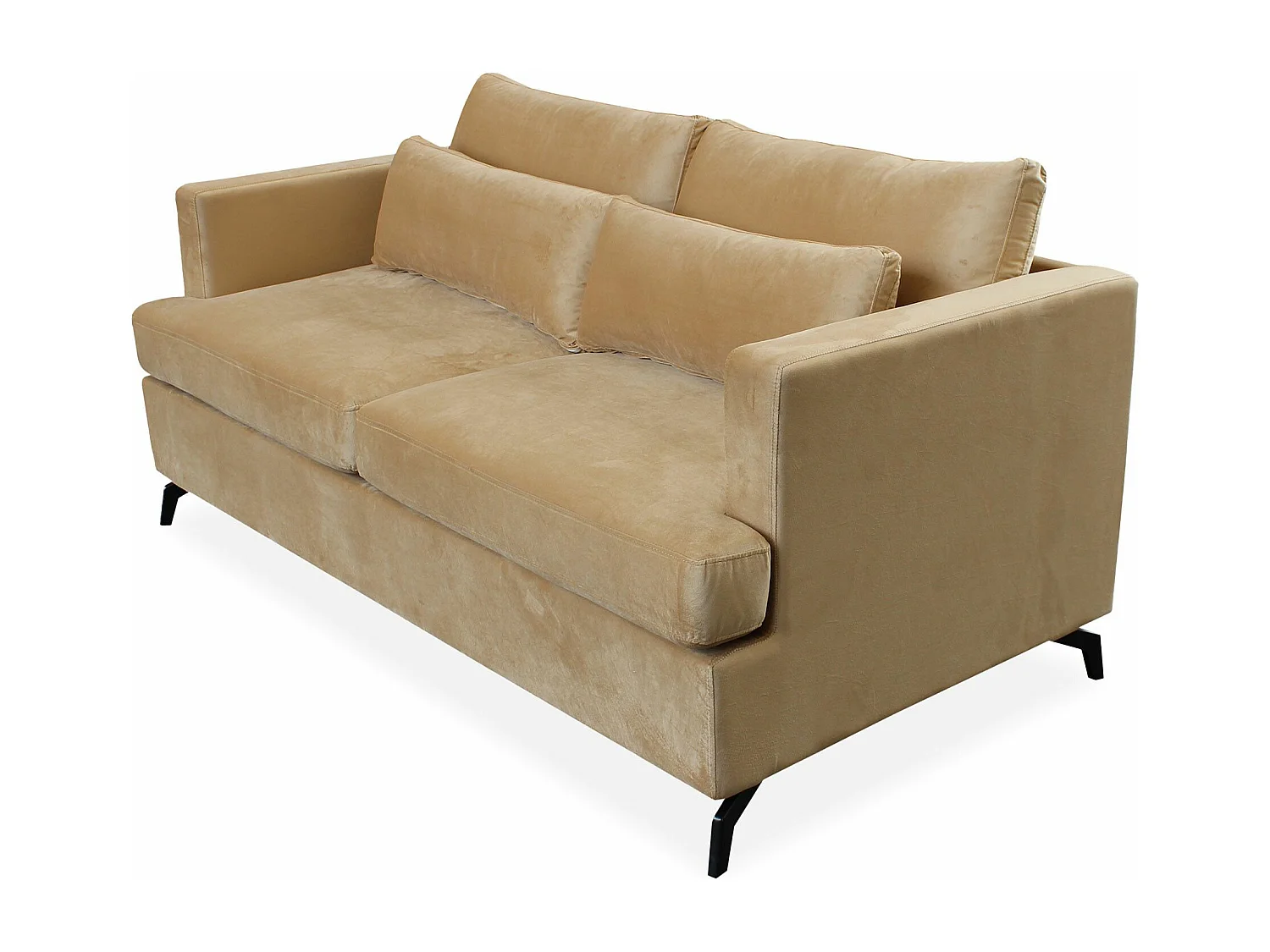 Sofá Cama Convertible Express 2 Plazas Capone Terciopelo Taupe Claro