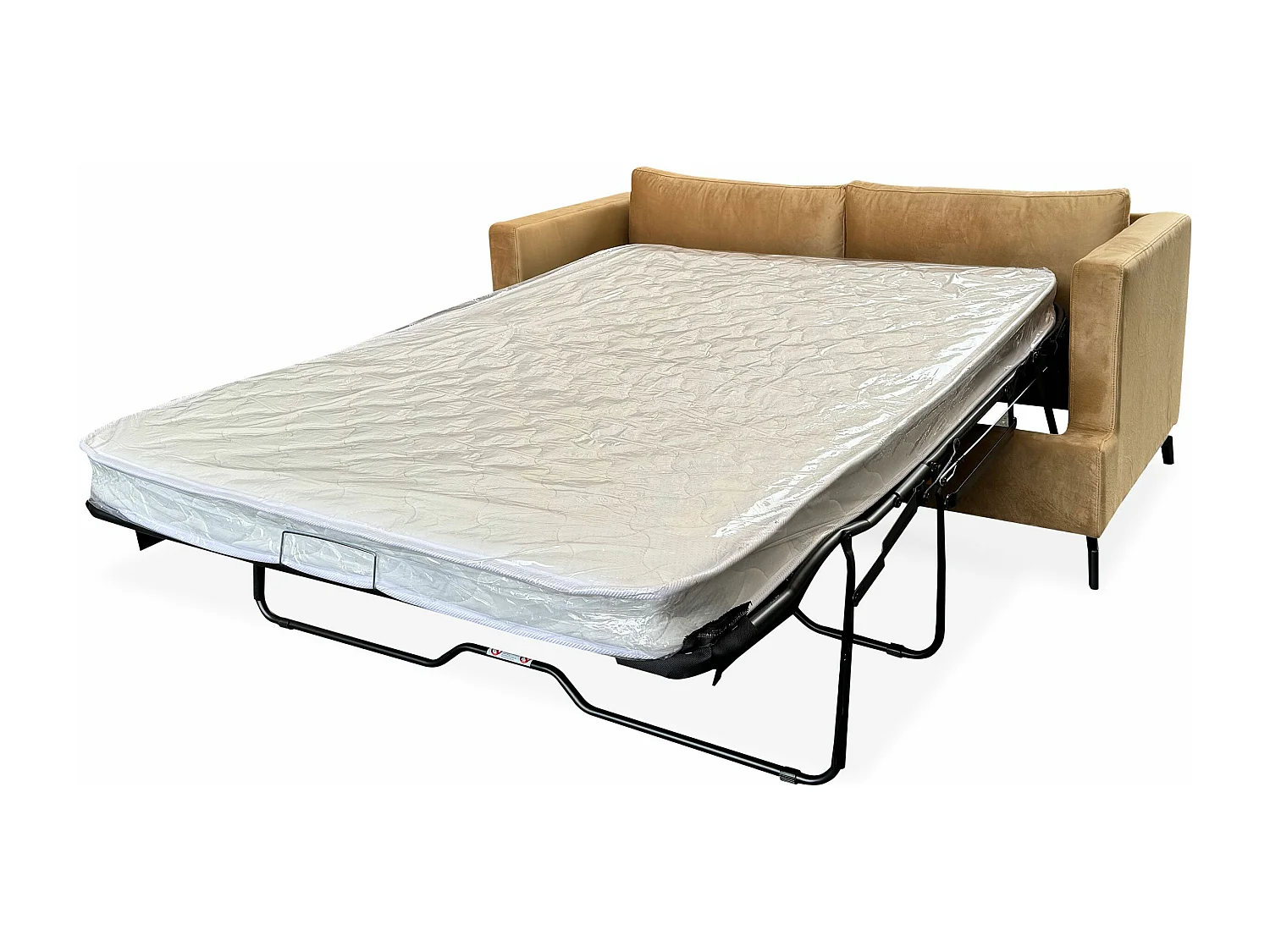 Canapé convertible express 2 places Capone Velours Taupe clair