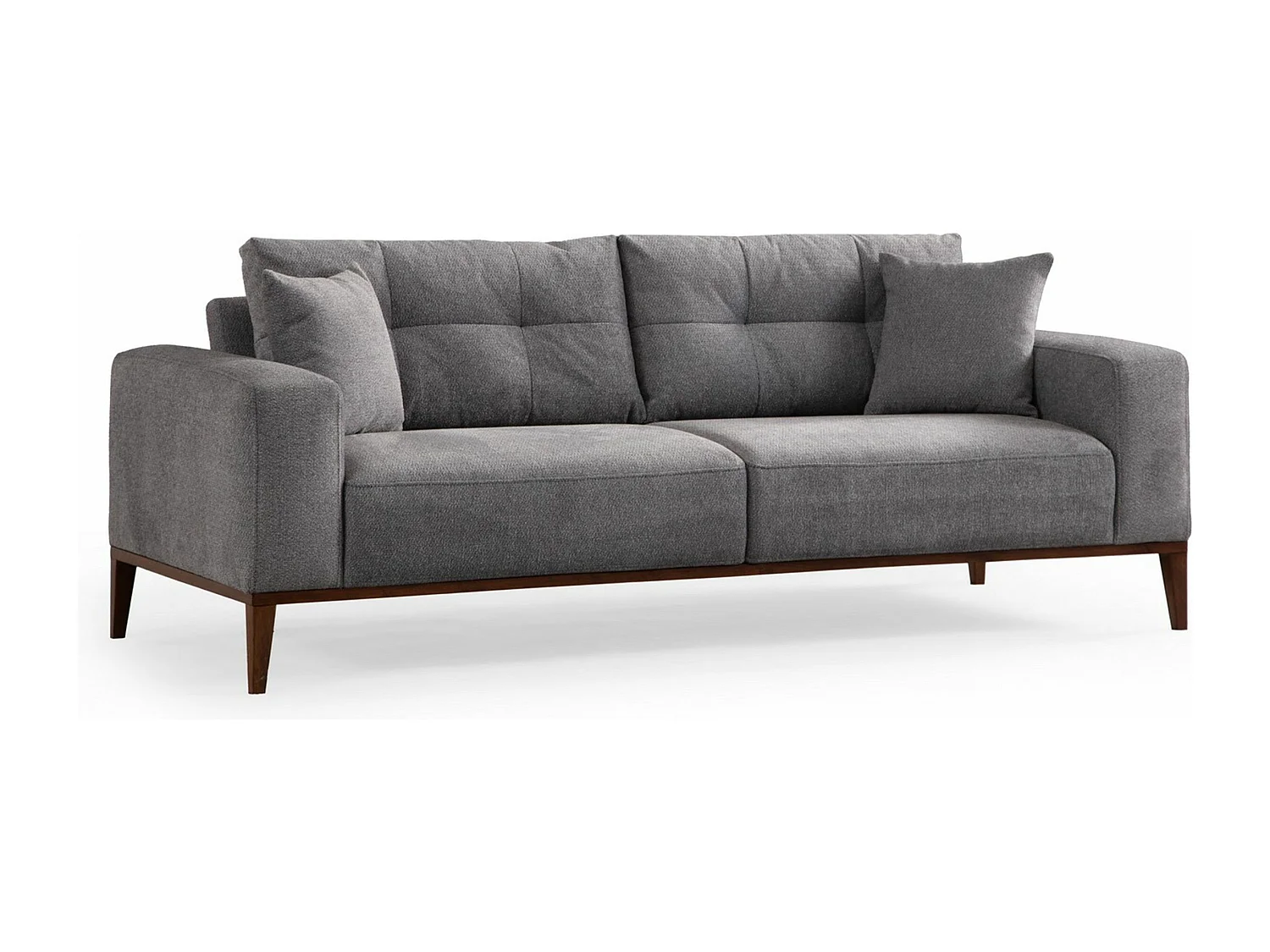 Canapé moderne 3 places convertible Detliso Tissu Gris clair