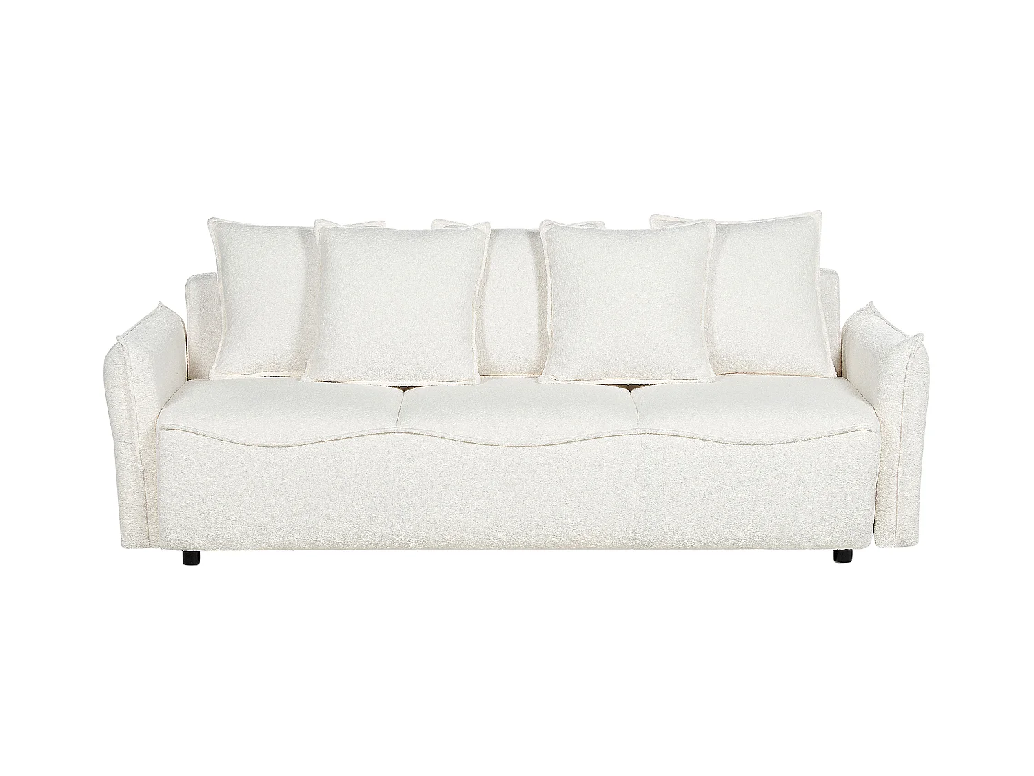 Canapé-lit 3 places KRAMA Bouclé Blanc avec rangement