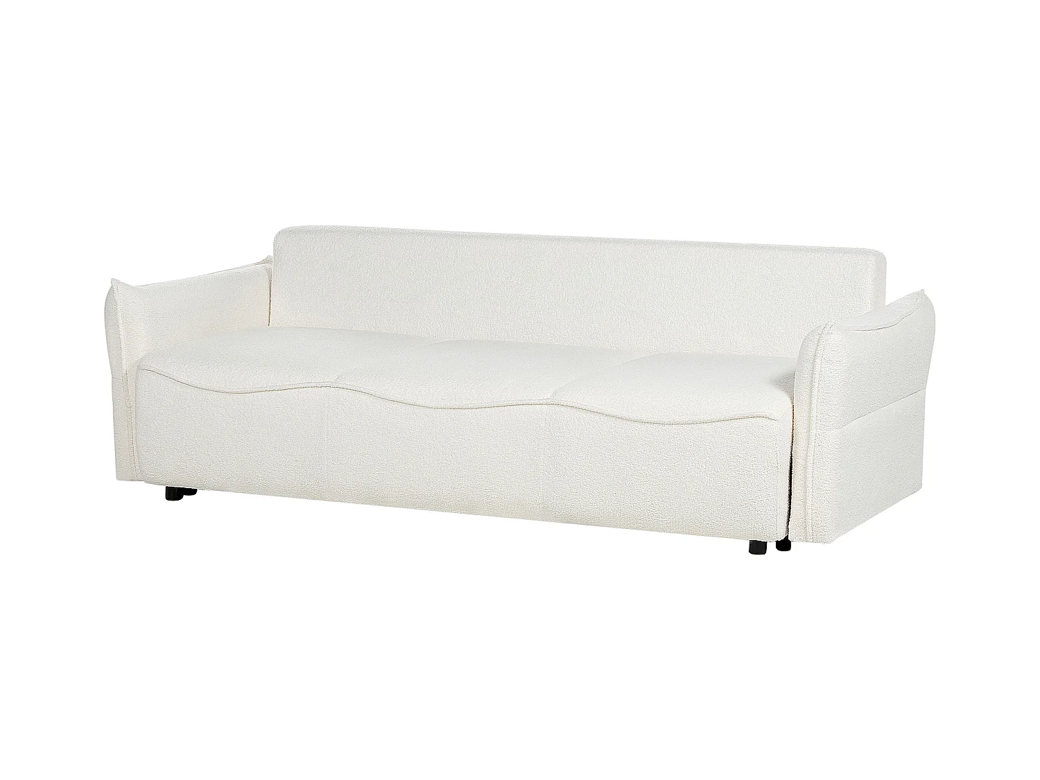 Canapé-lit 3 places KRAMA Bouclé Blanc avec rangement