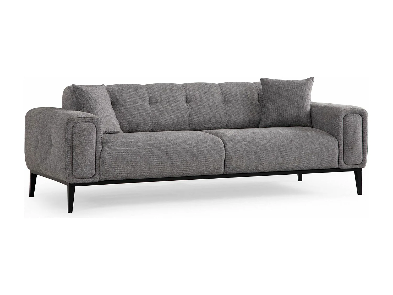 Canapé moderne convertible 3 places Marito Tissu Gris clair