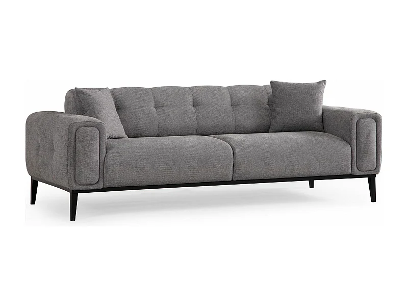 Canapé moderne convertible 3 places Marito Tissu Gris clair