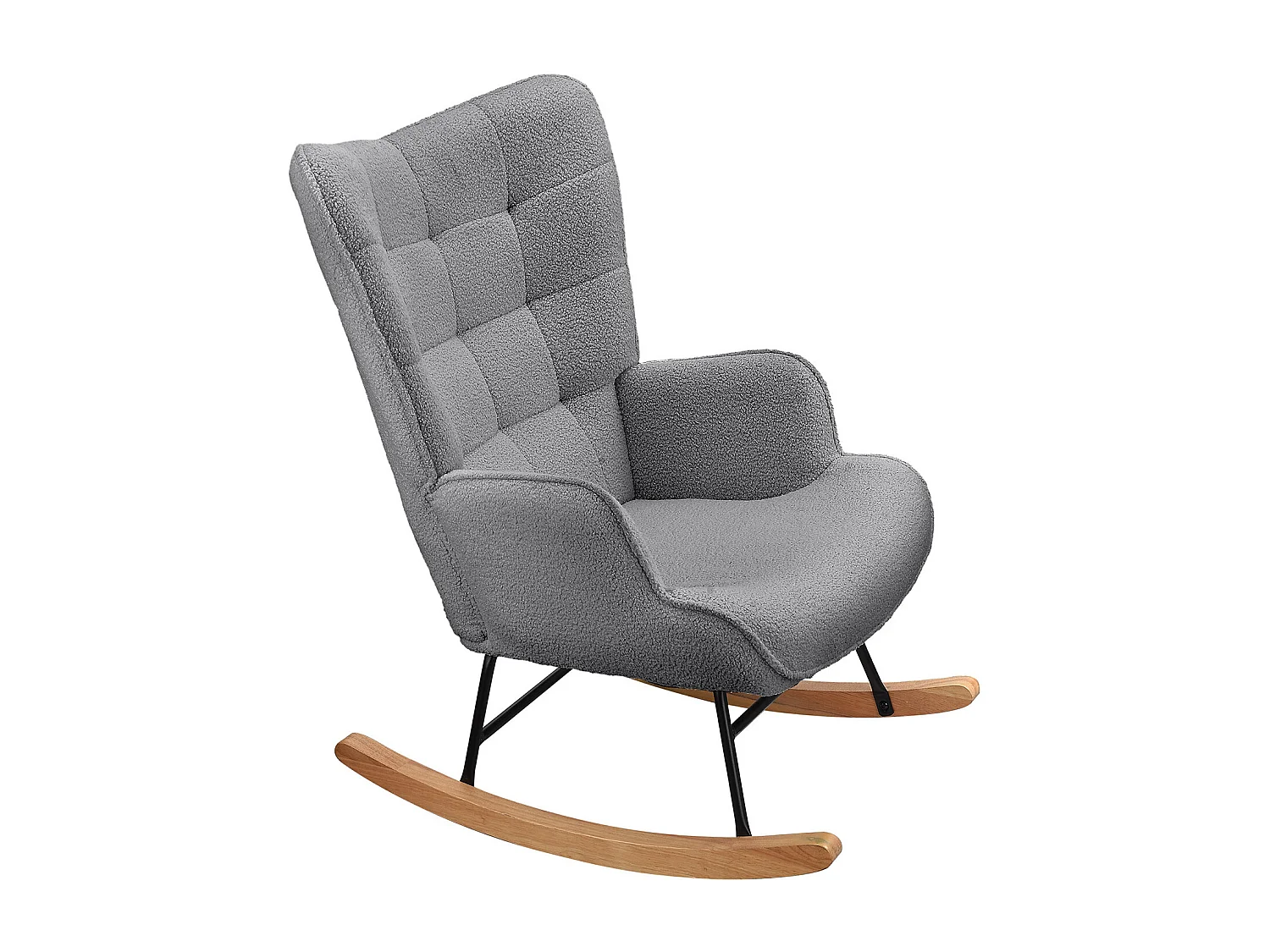 Cadeira de balanço - Cadeira de sala para quarto - Capacidade de carga até 120 kg - Poliéster - Cinza - 68 x 75 x 92 cm