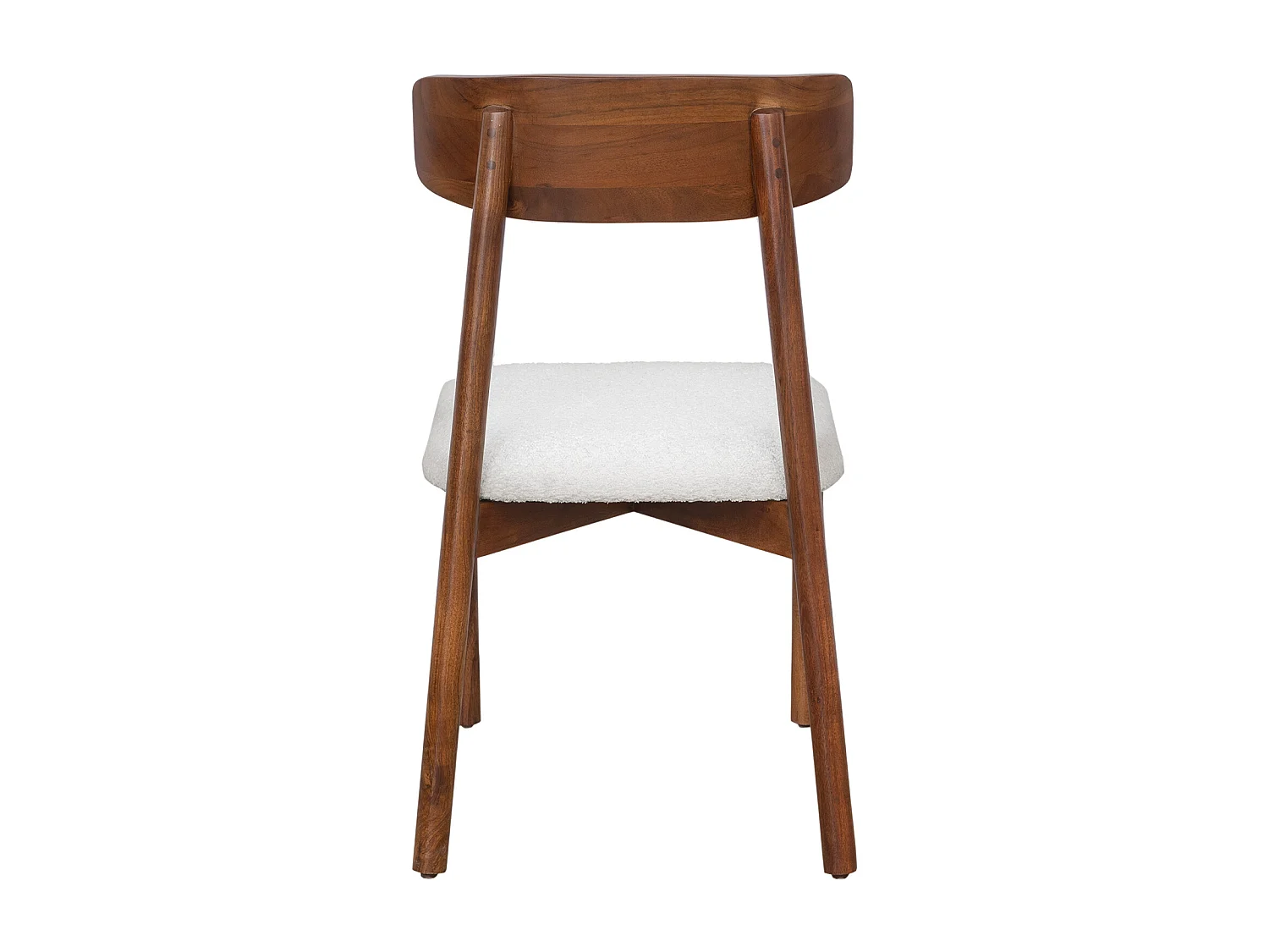 Stuhl 2er-Set - Bouclé-Stoff & Akazienholz - Weiß - TAMENIA von Maison Céphy