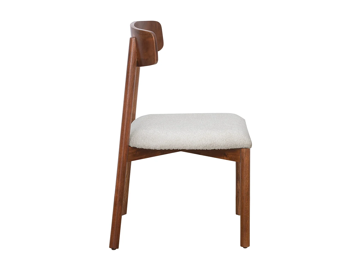 Stuhl 2er-Set - Bouclé-Stoff & Akazienholz - Weiß - TAMENIA von Maison Céphy