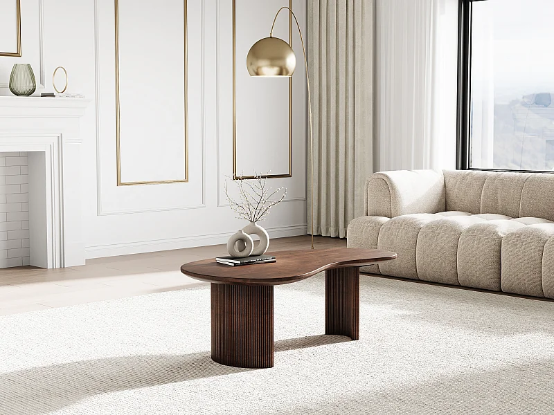 Table basse en bois d'acacia - Naturel foncé - TAMENIA de Maison Céphy