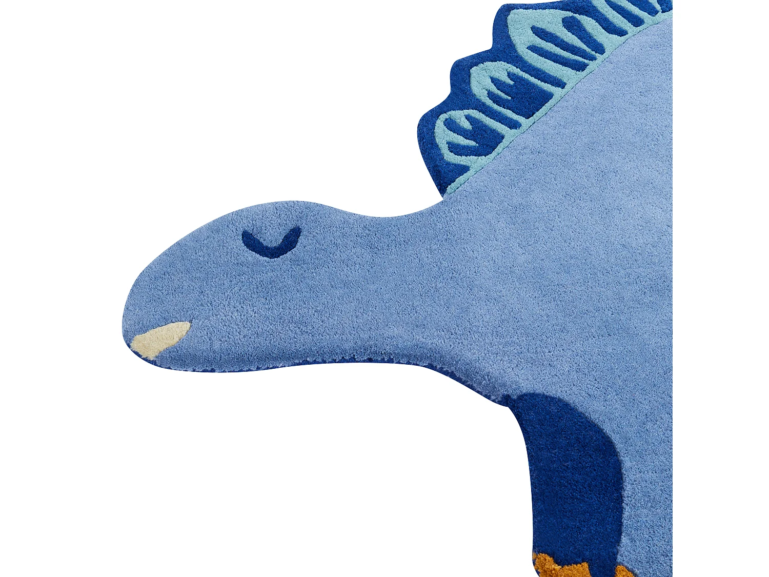 Tapete com forma de dinossauro em lã azul 100 x 160 cm DINO