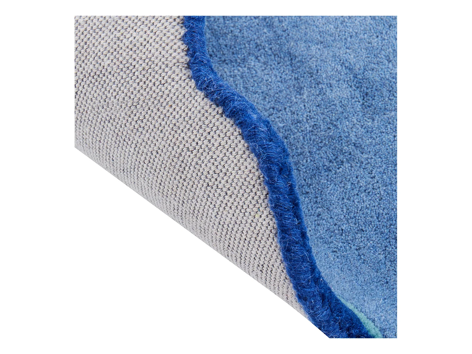 Vloerkleed dinosaurus wol blauw 100 x 160 cm TREX