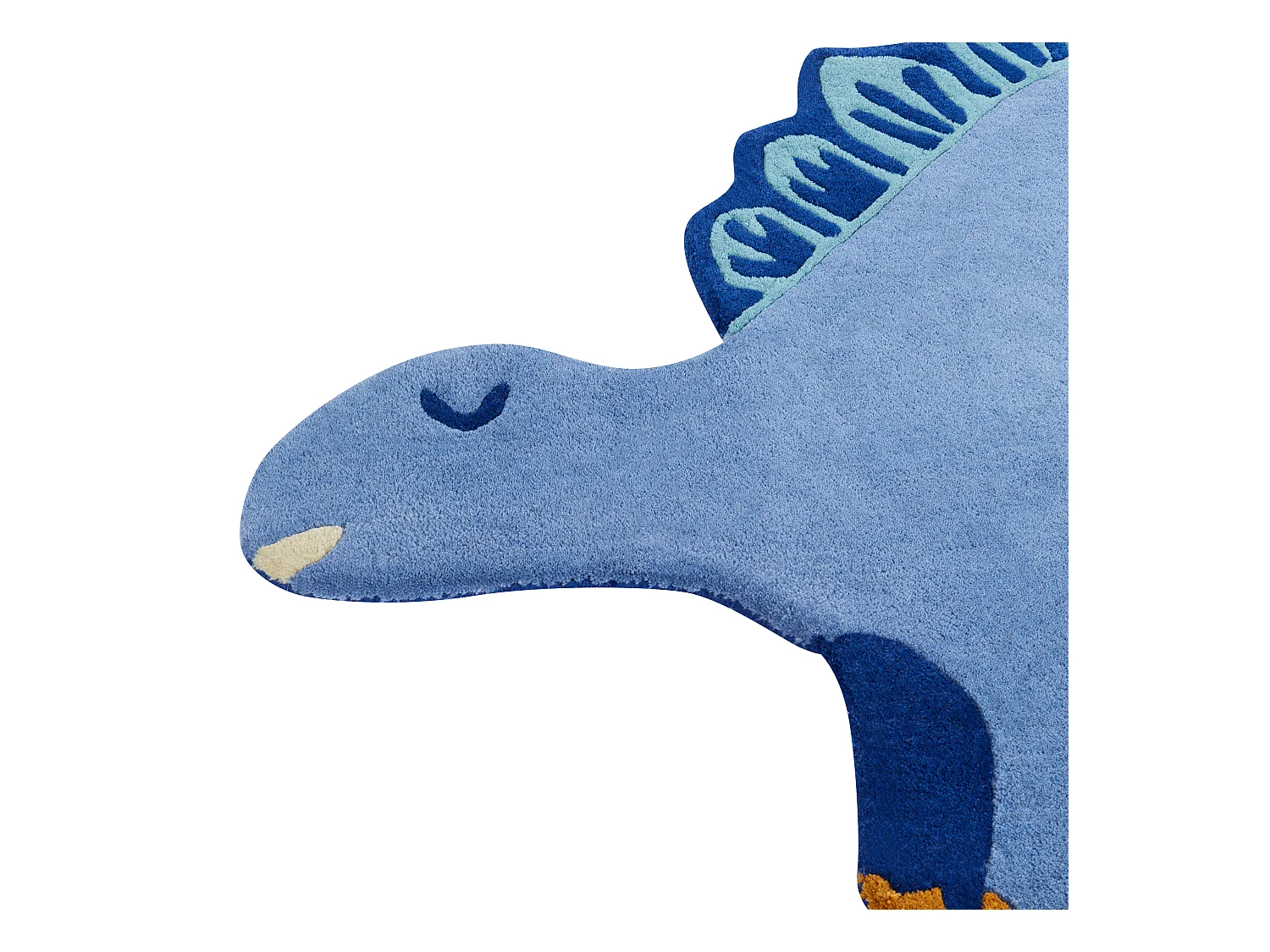 Vloerkleed dinosaurus wol blauw 100 x 160 cm TREX