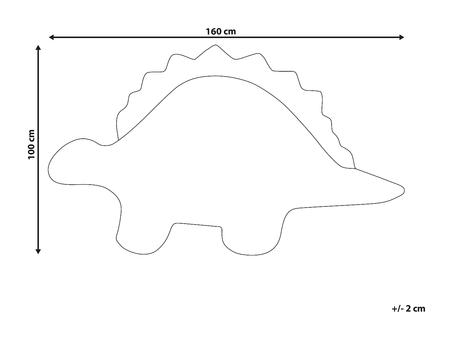Tapete com forma de dinossauro em lã azul 100 x 160 cm DINO
