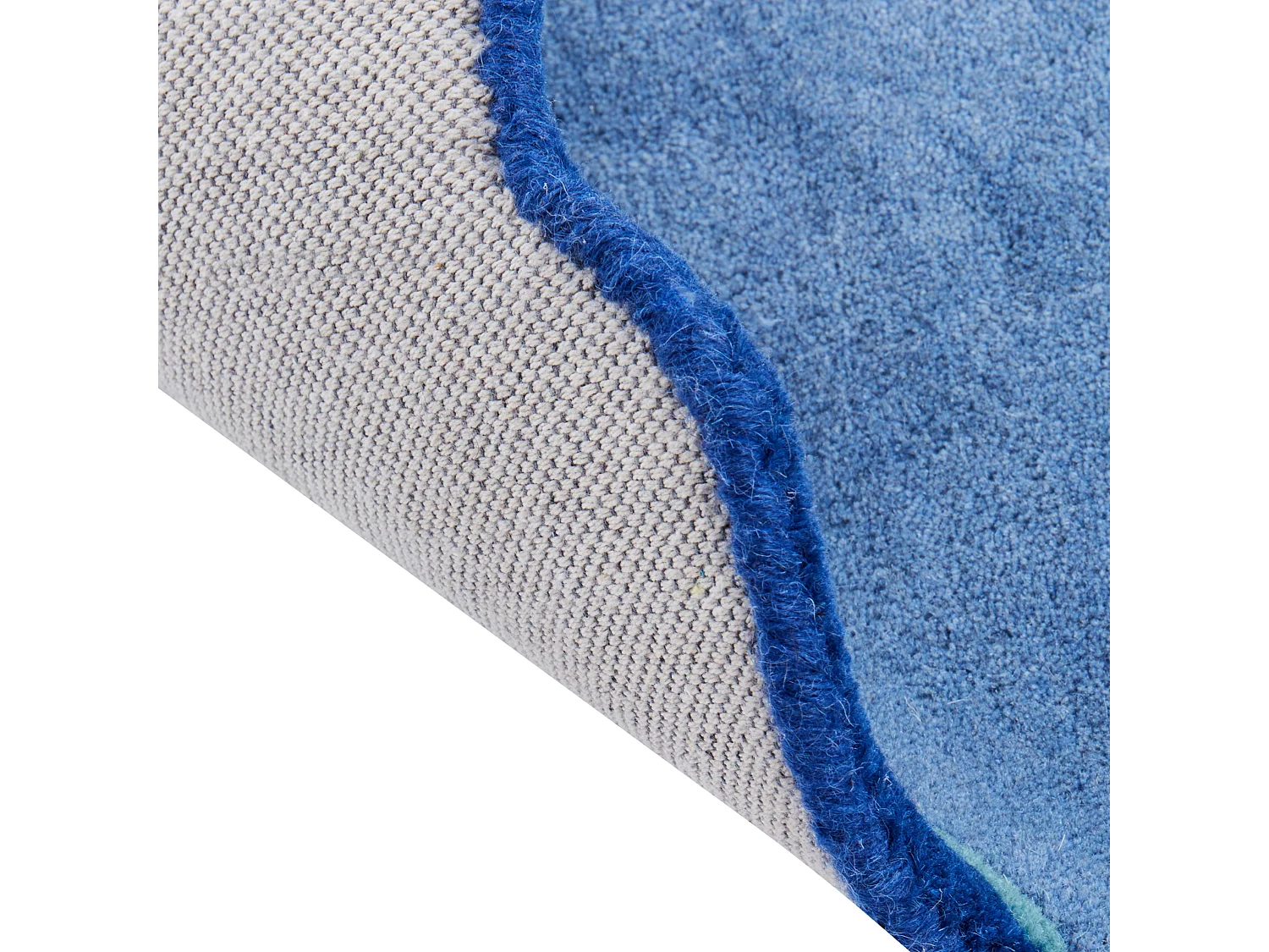 Tapete com forma de dinossauro em lã azul 100 x 160 cm DINO