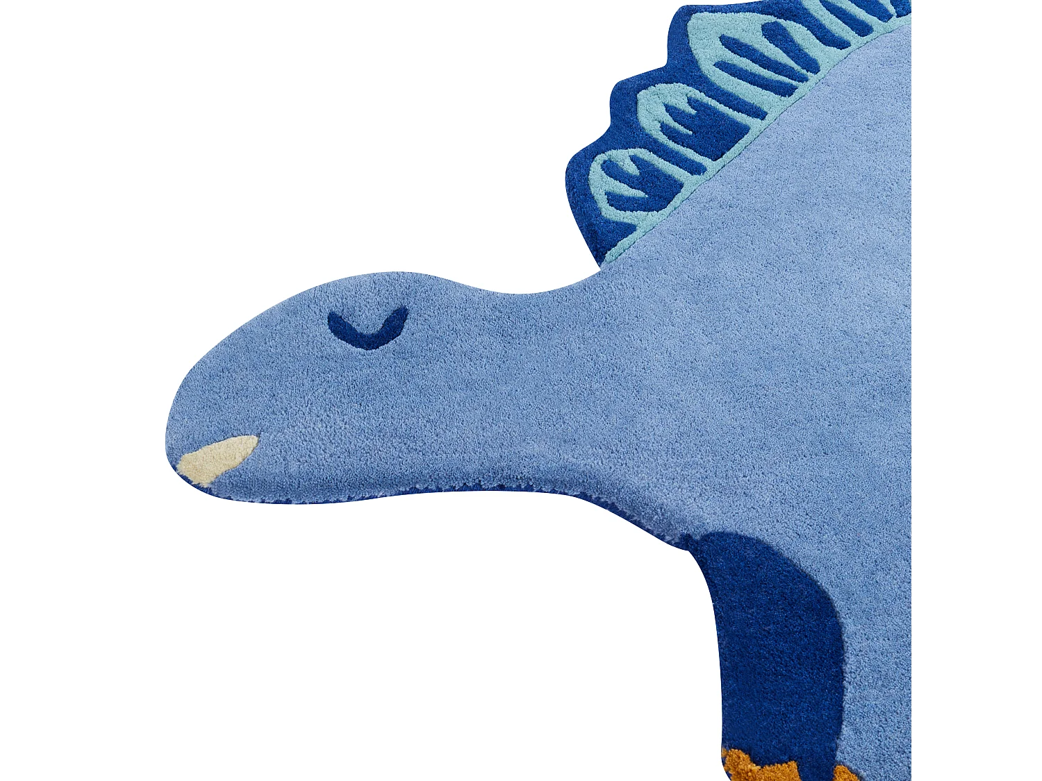 Tapete com forma de dinossauro em lã azul 100 x 160 cm DINO