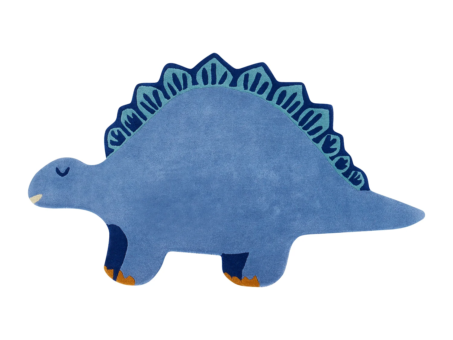 Tapis en laine 100 x 160 cm dinosaure bleu TREX