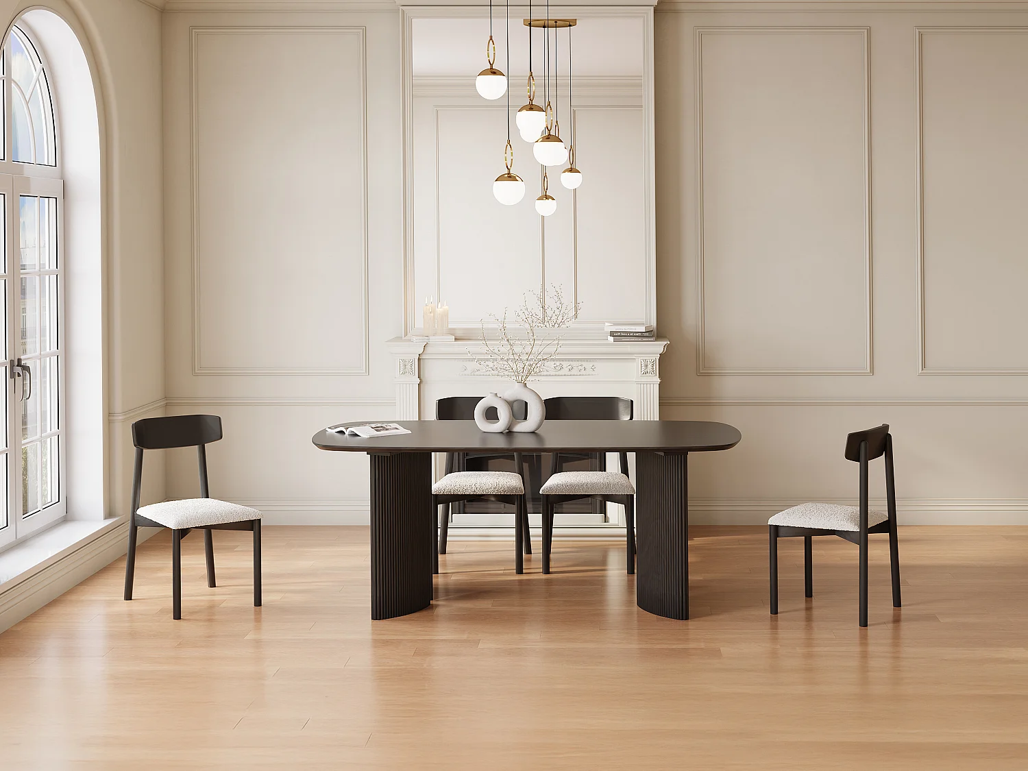 Esstisch - 8 Personen - Mangoholz - Schwarz - TAMENIA von Maison Céphy