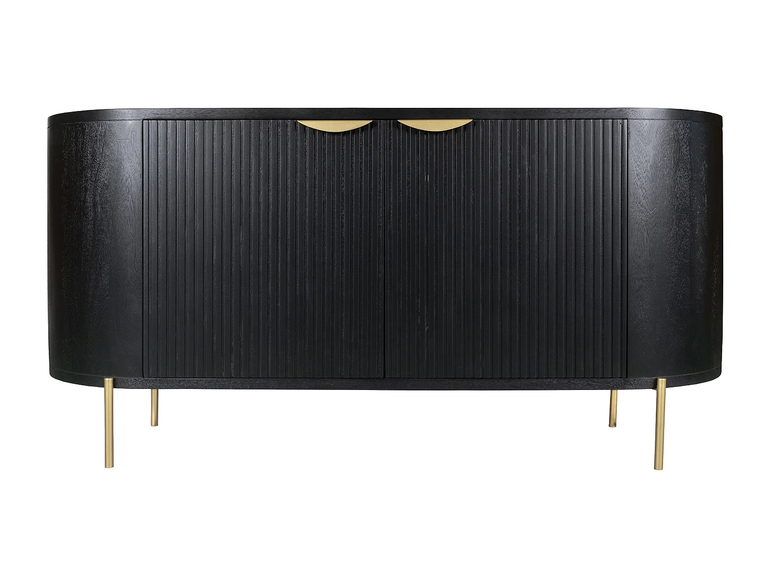 Buffet avec 2 portes en bois de manguier et métal doré - Noir - NEVILI de Maison Céphy