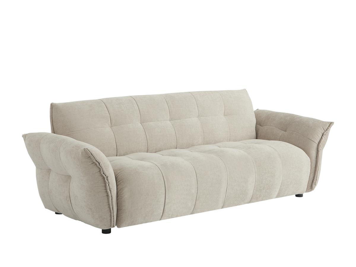 Sofa 3-Sitzer - melierter Stoff - Beige - NAPIZO günstig online kaufen