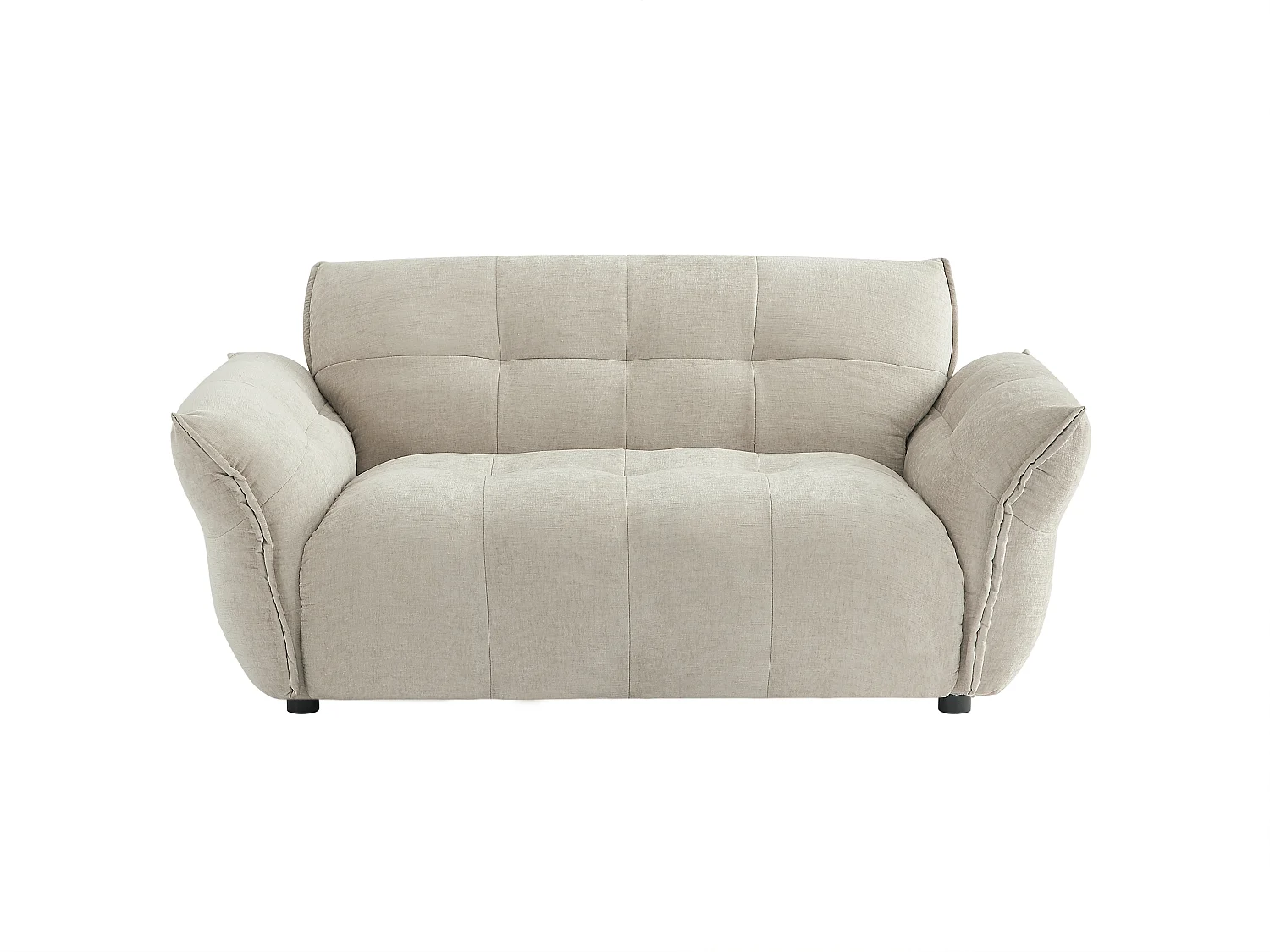 Canapé 2 places en tissu chiné beige NAPIZO