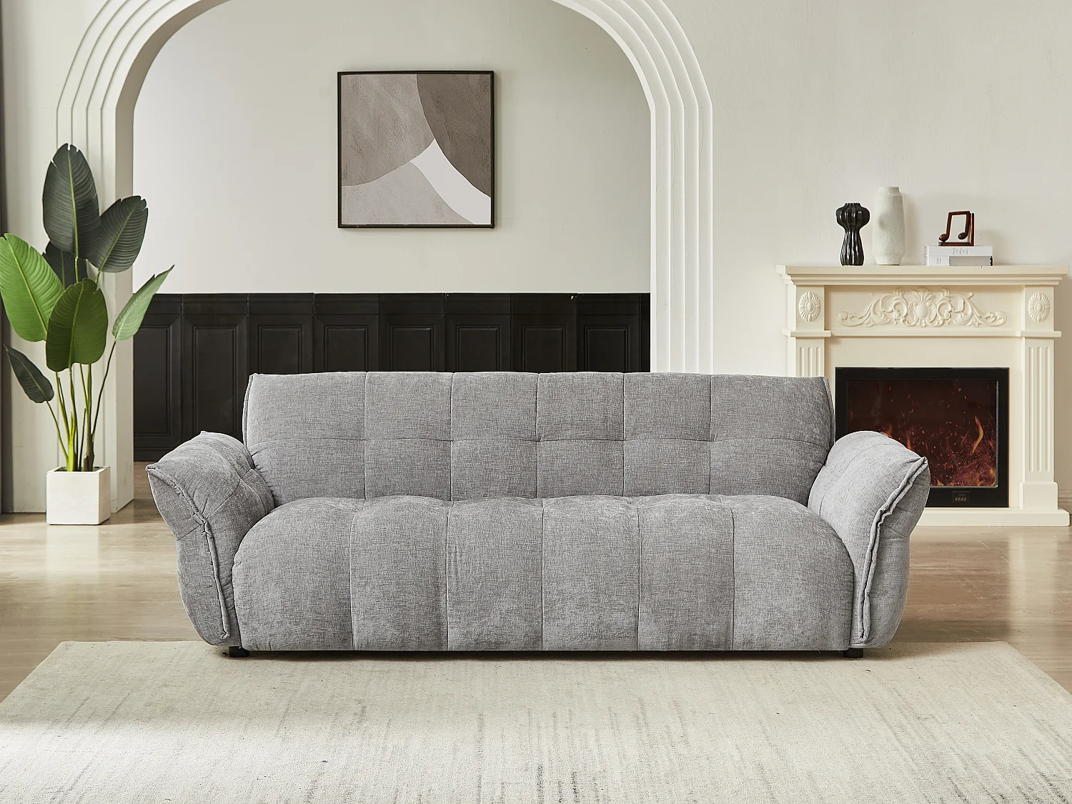 3-seters sofa i gråmelert stoff NAPIZO