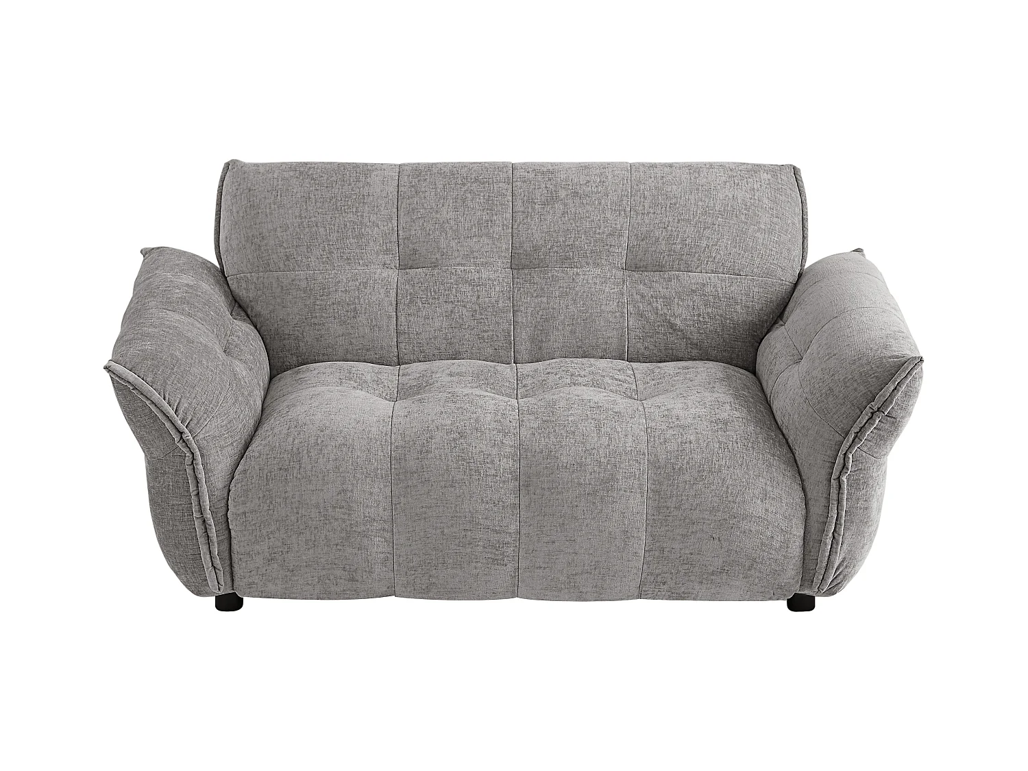 Sofa 2-Sitzer - melierter Stoff - Grau - NAPIZO