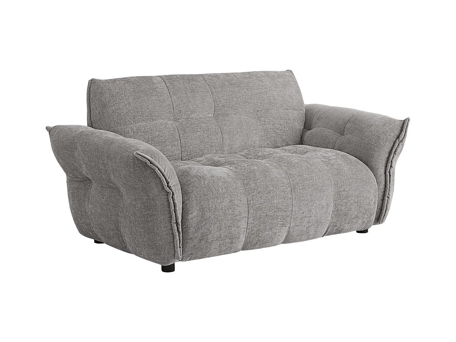 Sofa 2-Sitzer - melierter Stoff - Grau - NAPIZO